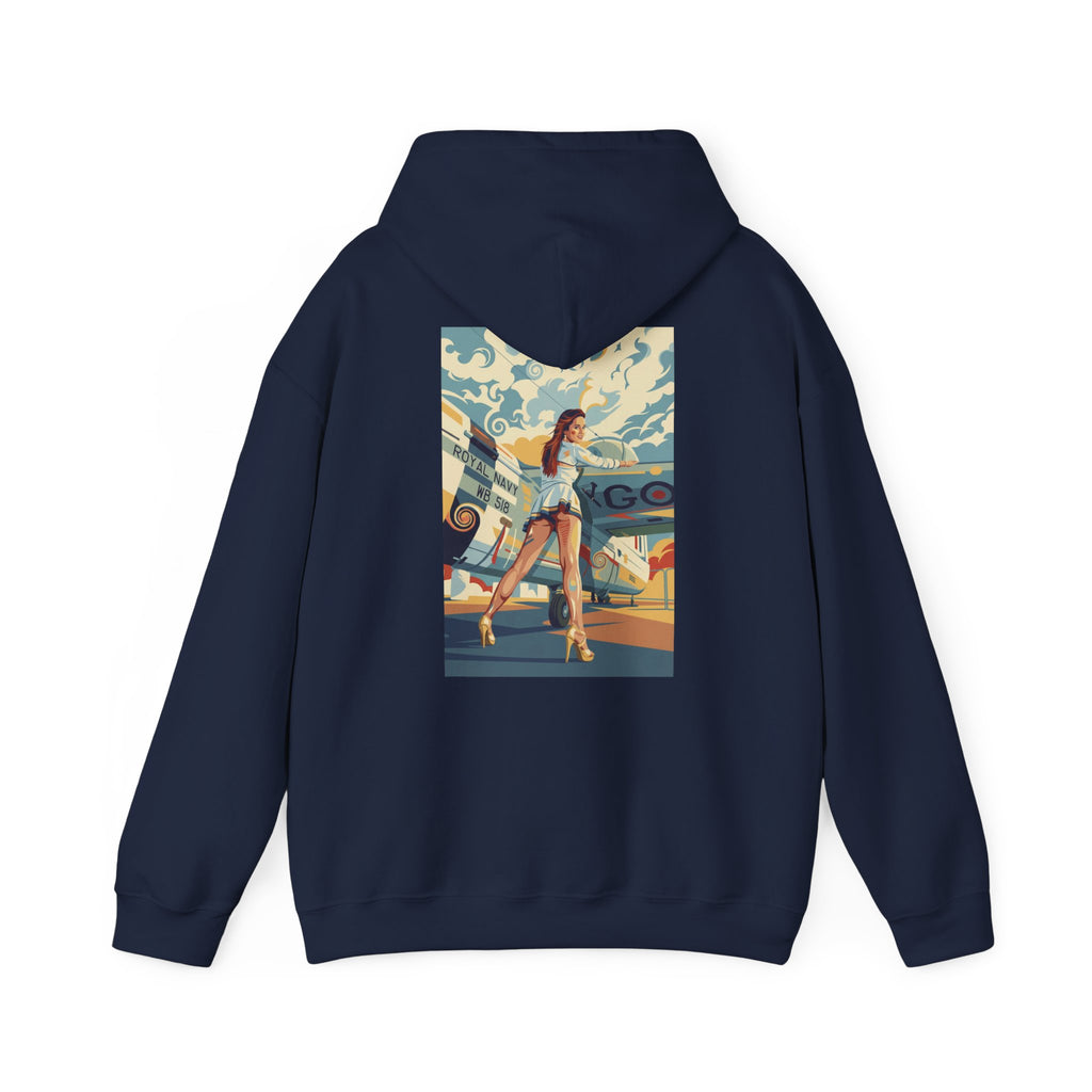 Yes Sir-Pin Up Stewardess Hoodie | Parental Advisory  for the Bearded