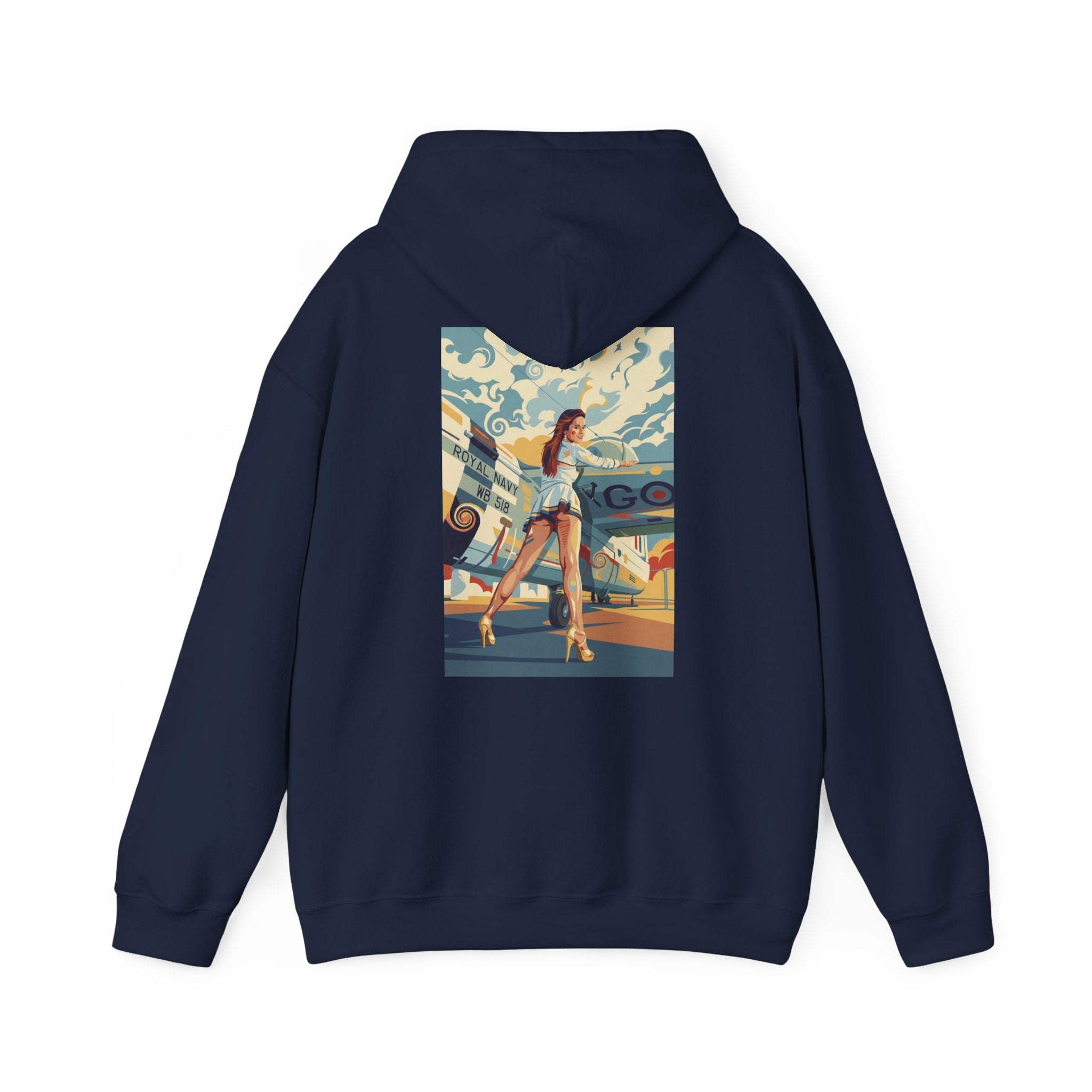Yes Sir-Pin Up Stewardess Hoodie | Parental Advisory  for the Bearded
