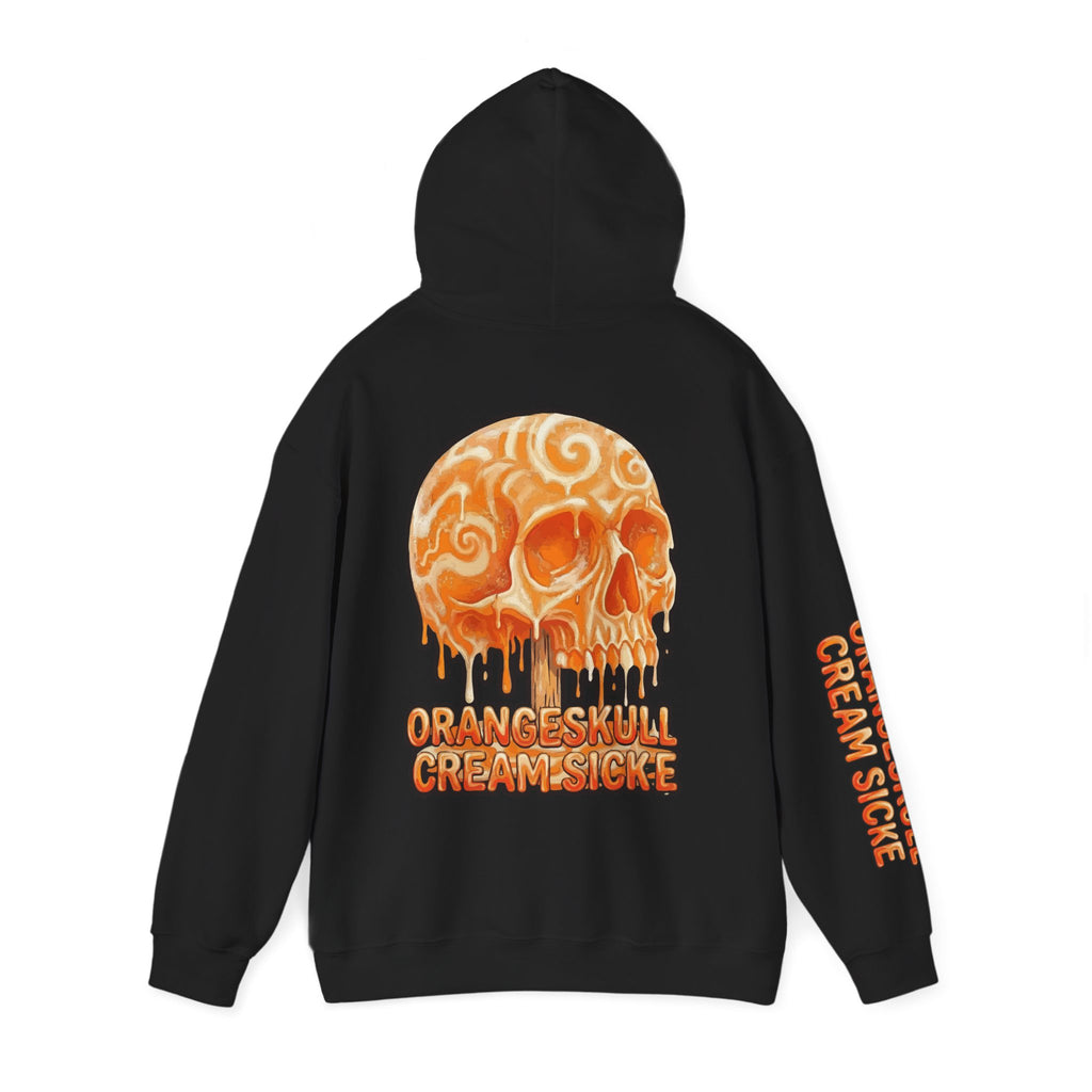 Skullcream-Orangeskull Cream Sickle Hoodie | Dripping Skull Graphic