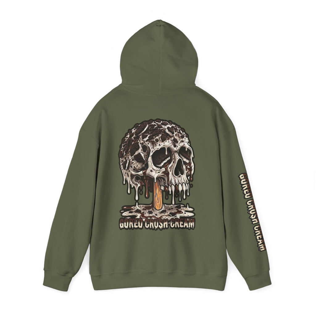 Skullcream-Goreo Crush Cream Hoodie | Dripping Skull Graphic