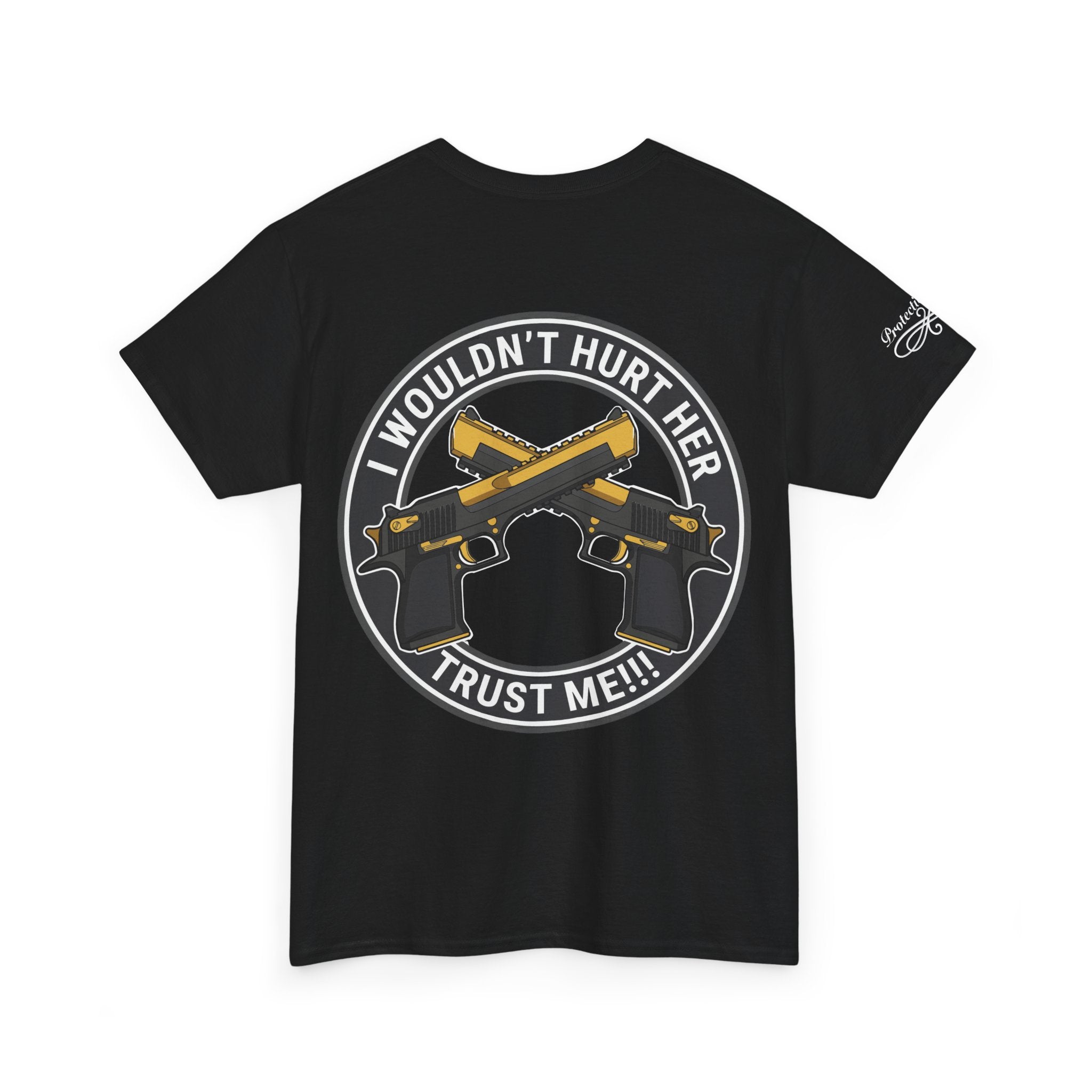 Protective Dad-Pistols T-Shirt | Here’s Your Warning | White Font