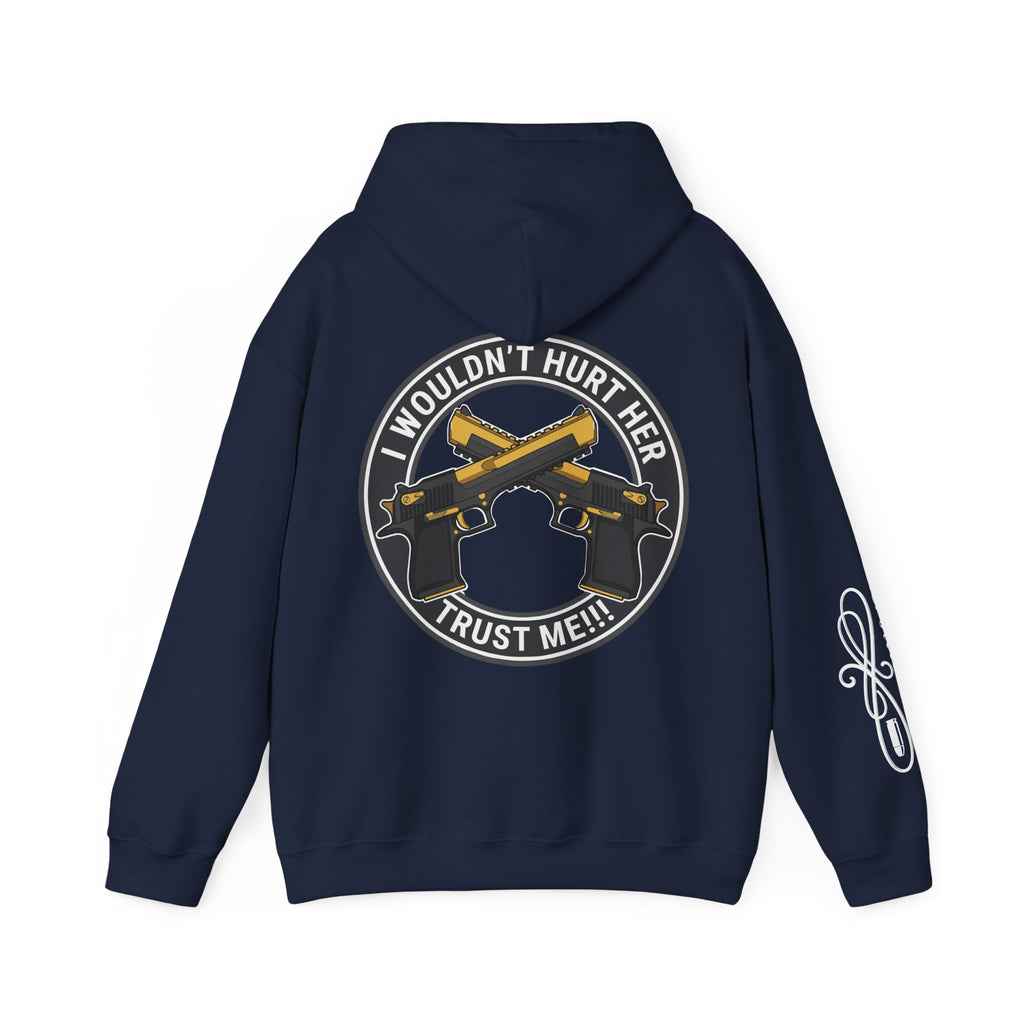 Protective Dad-Pistols Hoodie | Here’s Your Warning | White Font