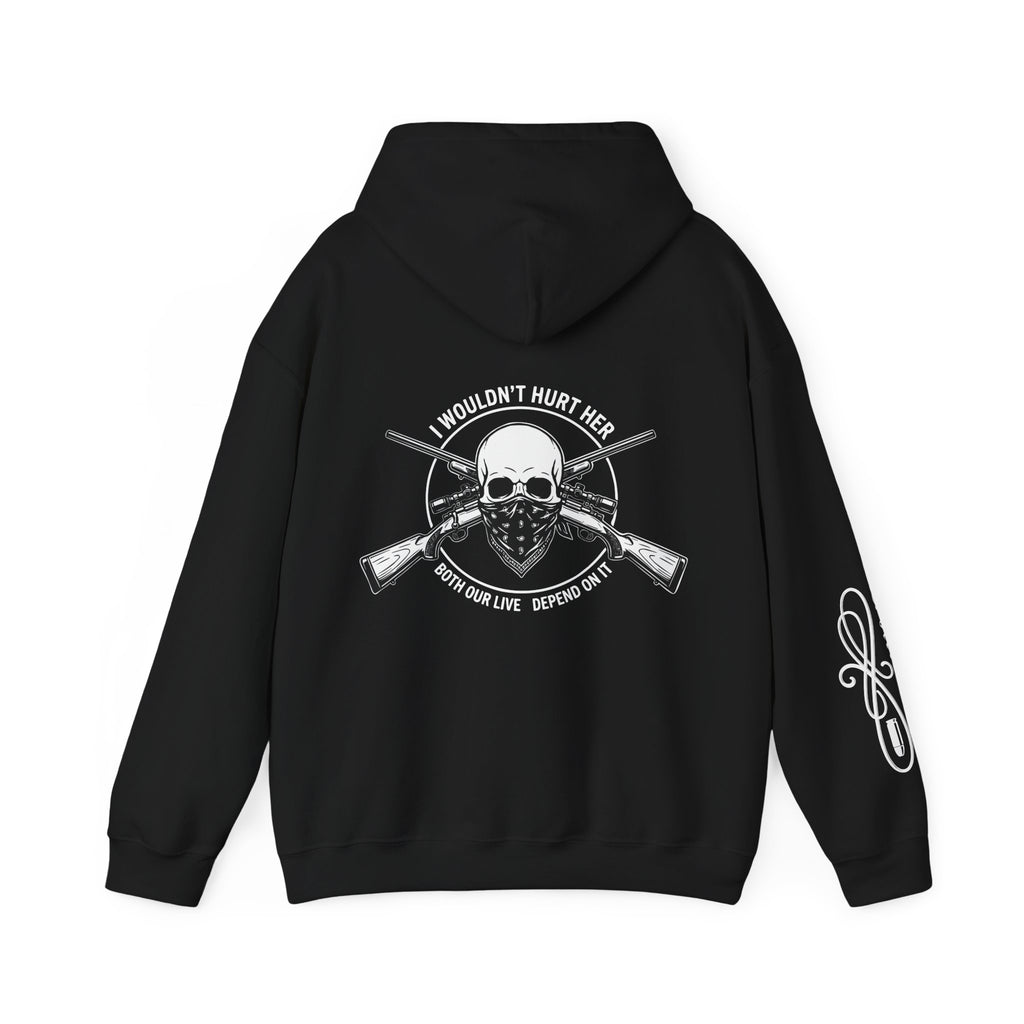 Protective Dad-Rifles Hoodie | Here’s Your Warning | White Font