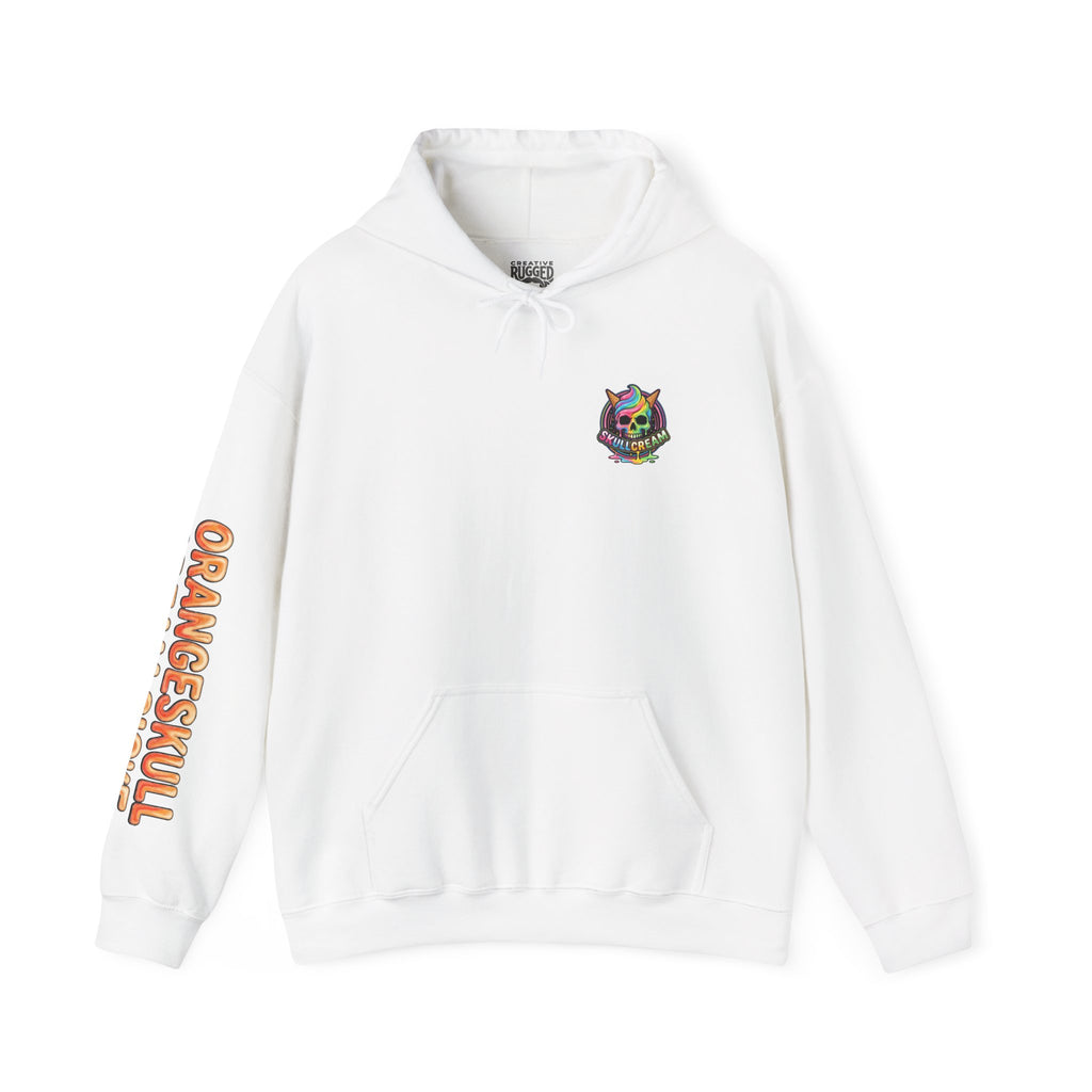 Skullcream-Orangeskull Cream Sickle Hoodie | Dripping Skull Graphic