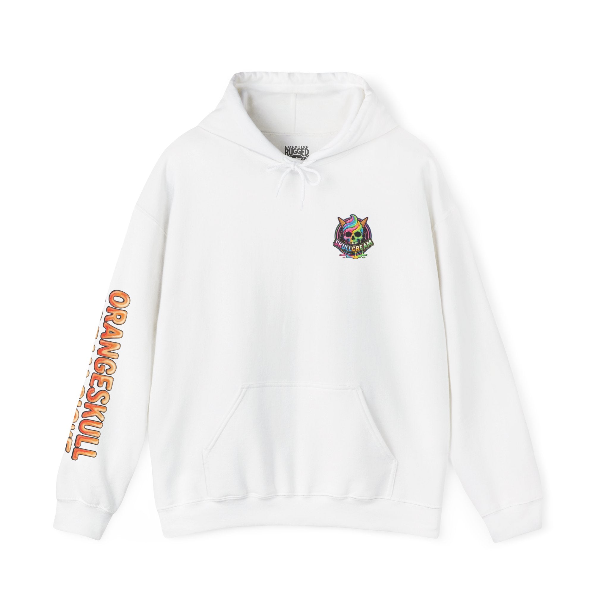 Skullcream-Orangeskull Cream Sickle Hoodie | Dripping Skull Graphic