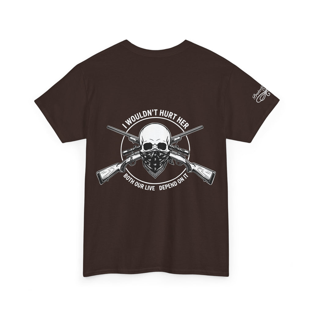 Protective Dad-Rifles T-Shirt | Here’s Your Warning | White Font