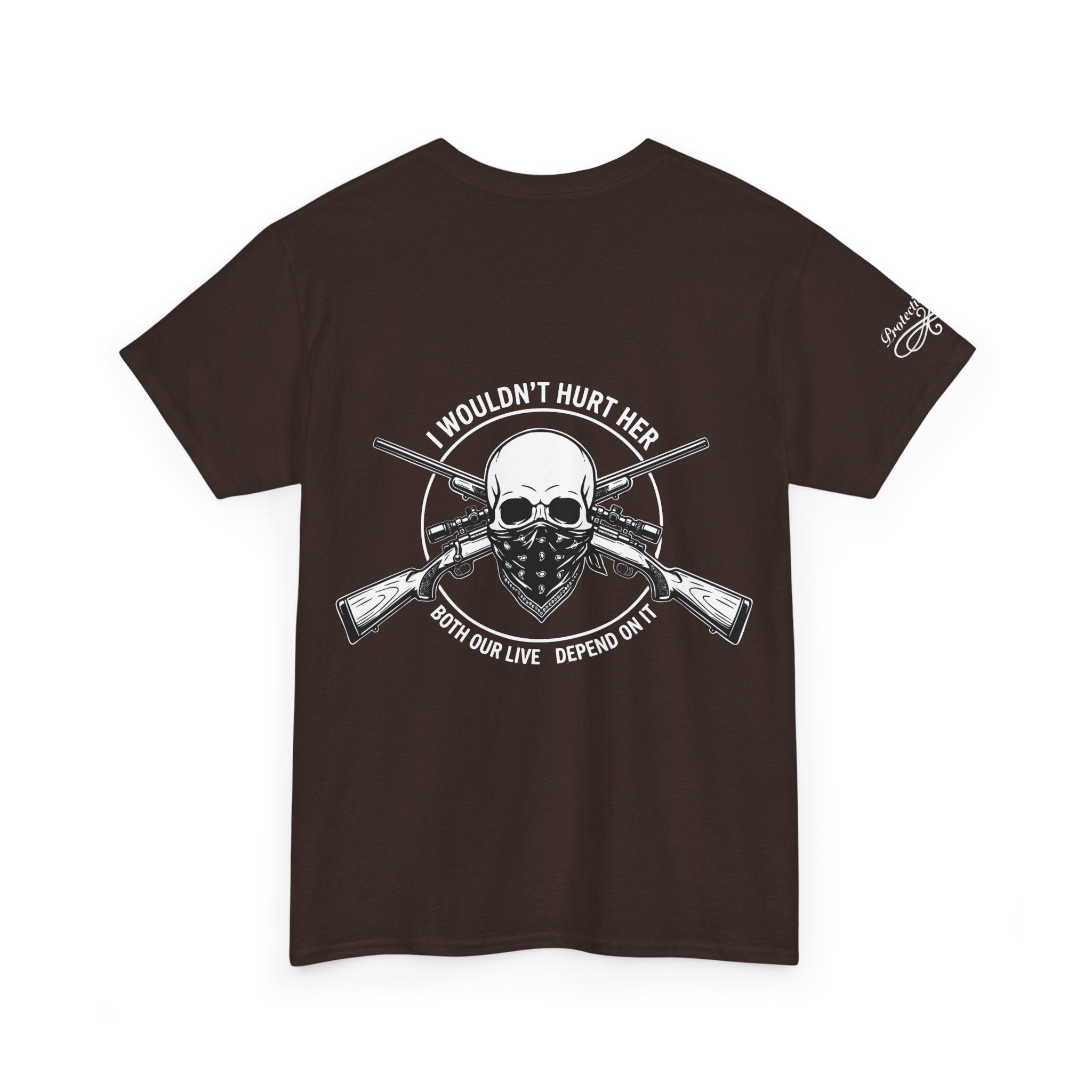 Protective Dad-Rifles T-Shirt | Here’s Your Warning | White Font