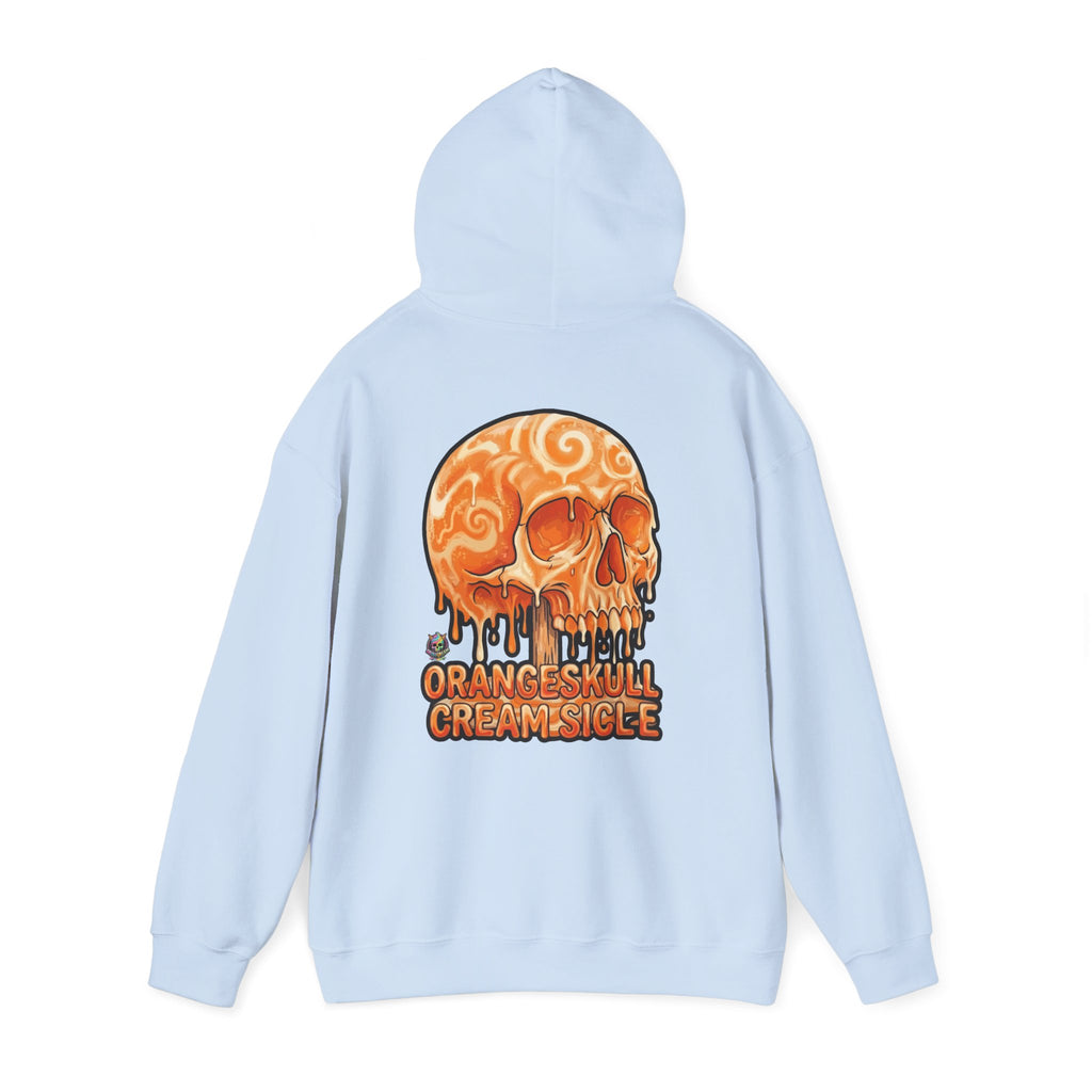 Skullcream-Orangeskull Cream Sickle Hoodie | Dripping Skull Graphic