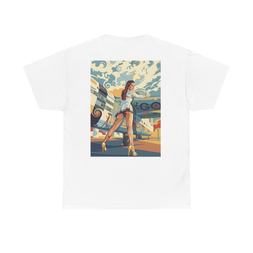 Good Girl-Pin Up Stewardess T-Shirt | Parental Advisory  for the Bearded