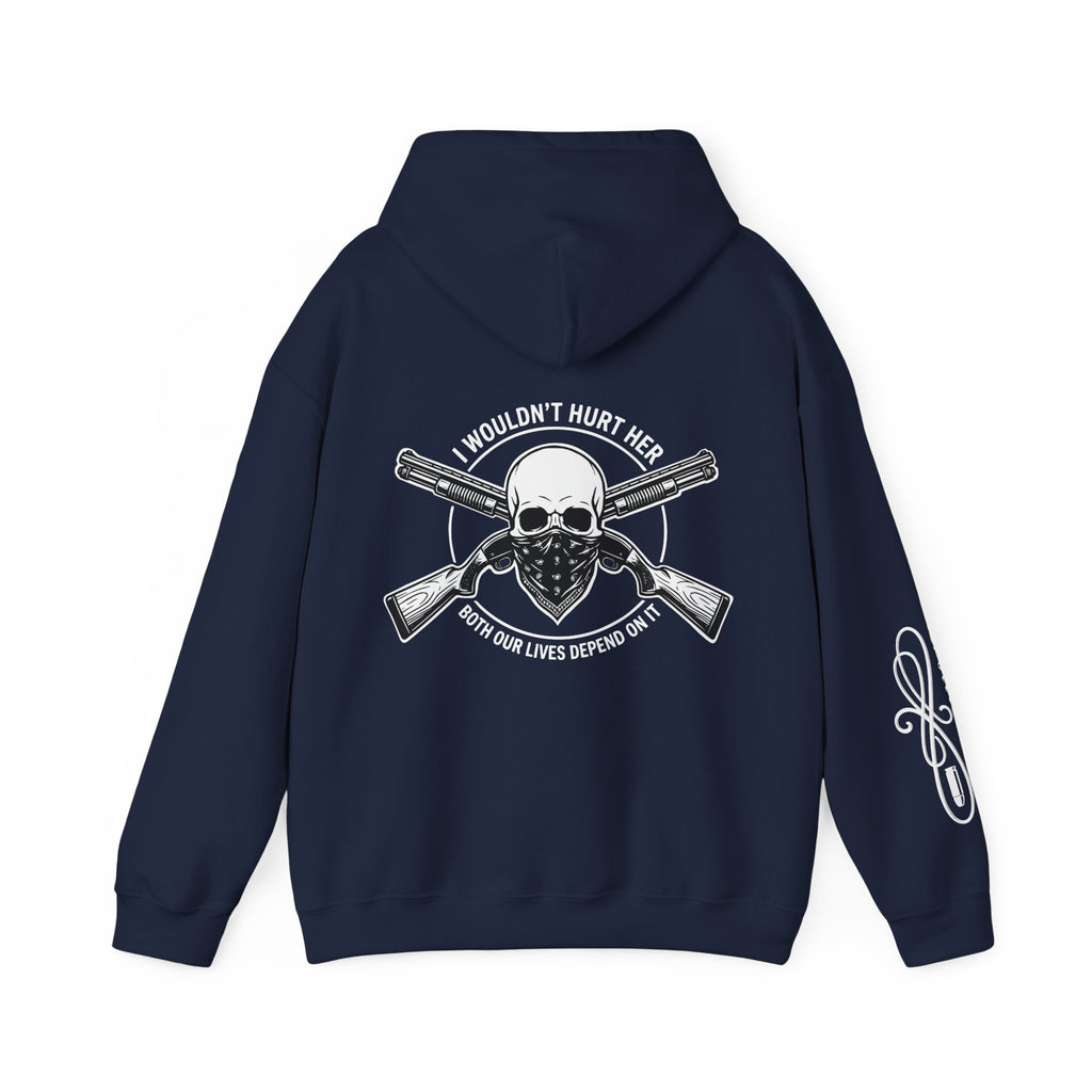 Protective Dad-Shotguns Hoodie | Here’s Your Warning | White Font