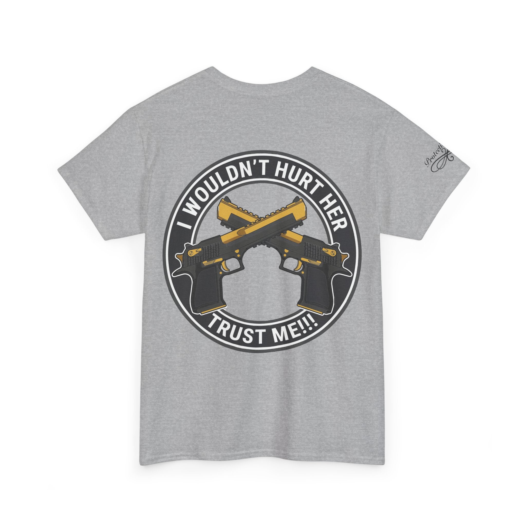 Protective Dad-Pistols T-Shirt | Here’s Your Warning | Black Font