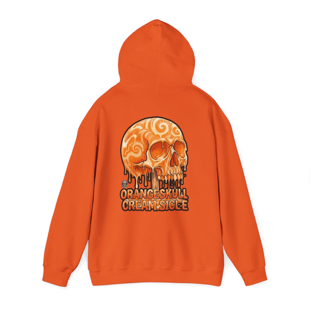 Skullcream-Orangeskull Cream Sickle Hoodie | Dripping Skull Graphic