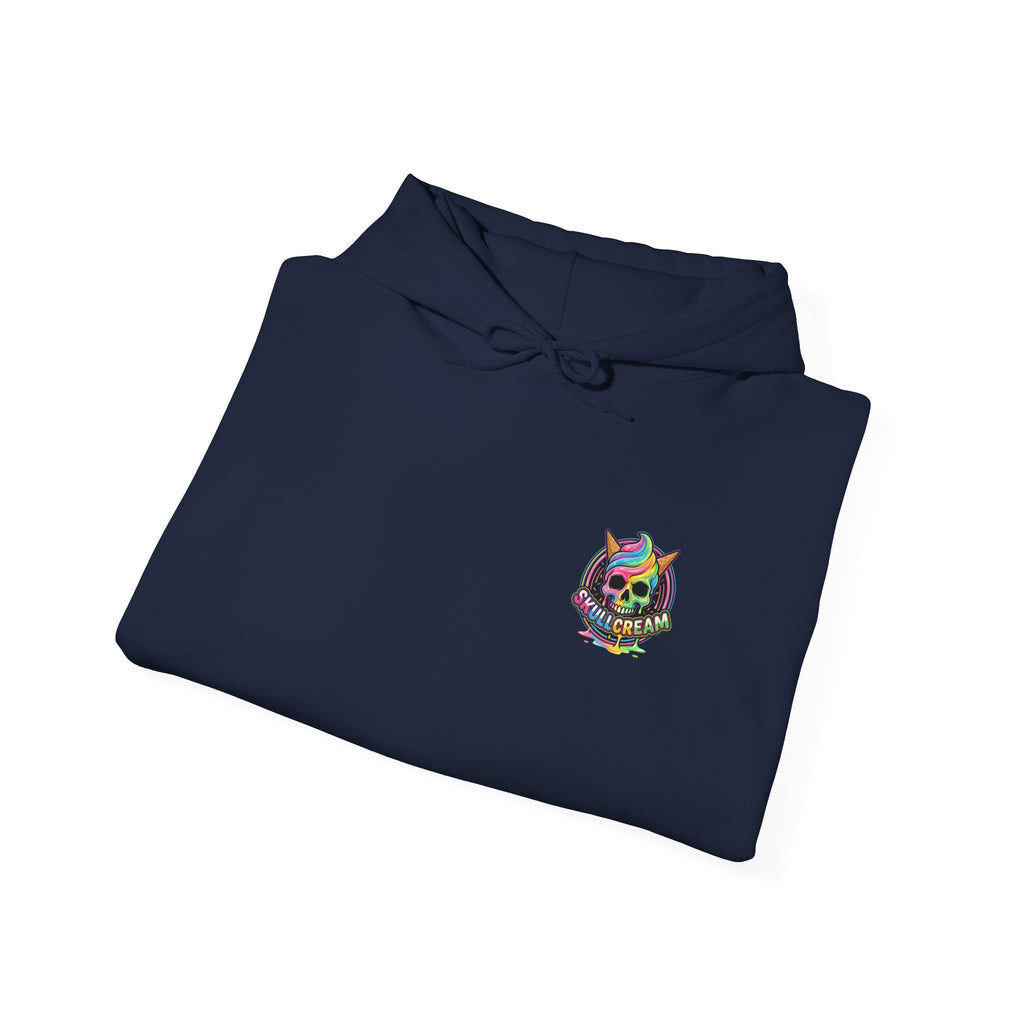 Skullcream-Orangeskull Cream Sickle Hoodie | Dripping Skull Graphic