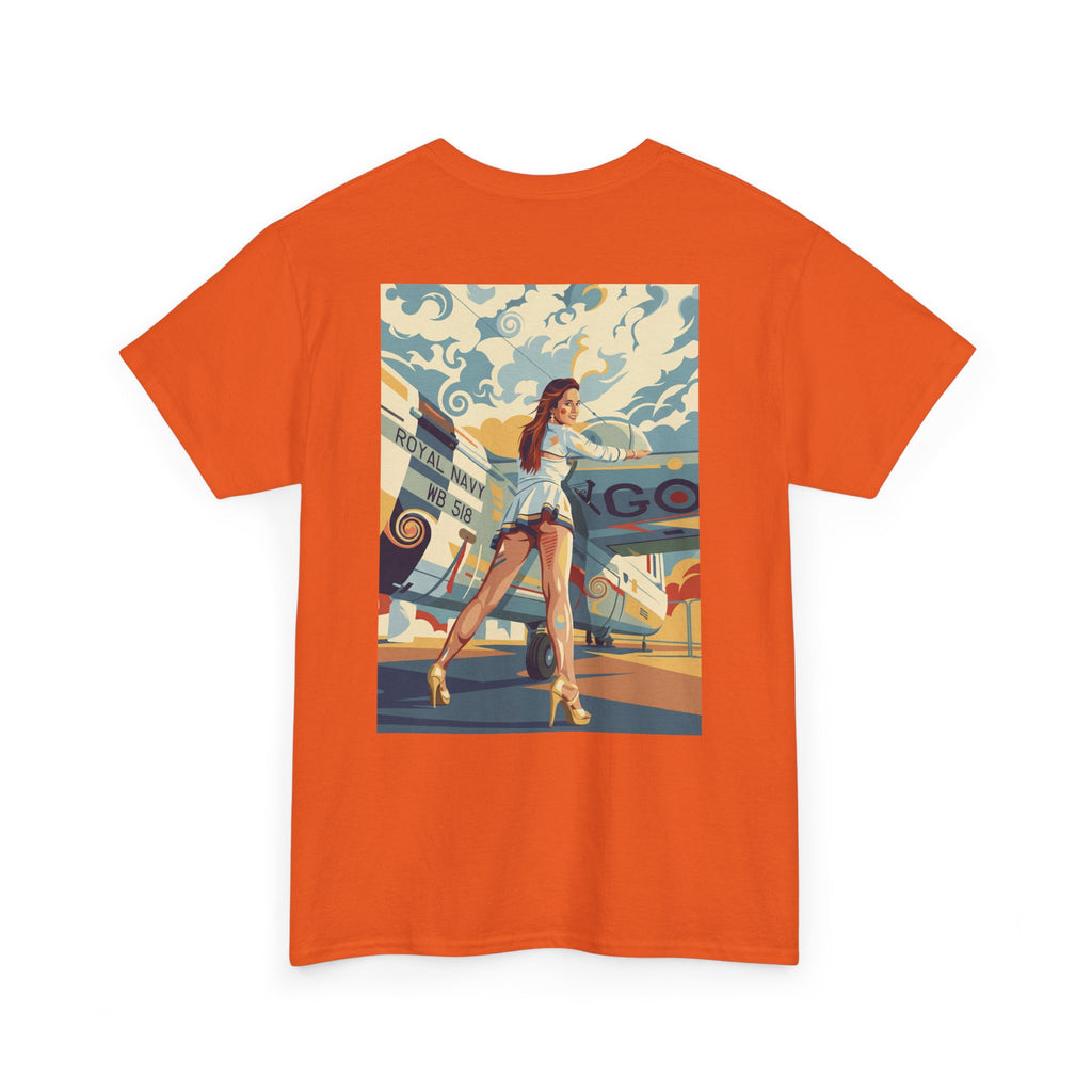 Yes Sir-Pin Up Stewardess T-Shirt | Parental Advisory  for the Bearded