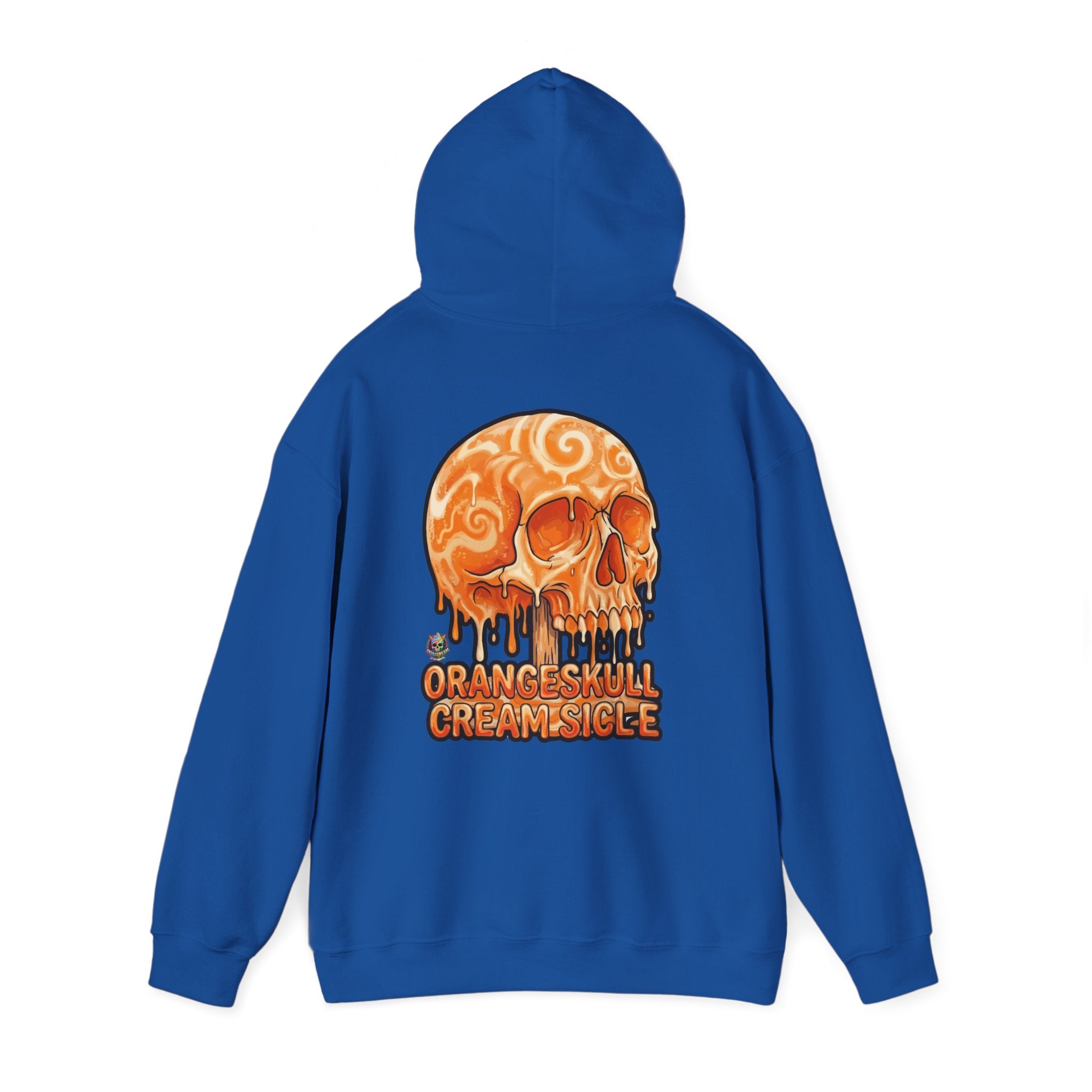Skullcream-Orangeskull Cream Sickle Hoodie | Dripping Skull Graphic