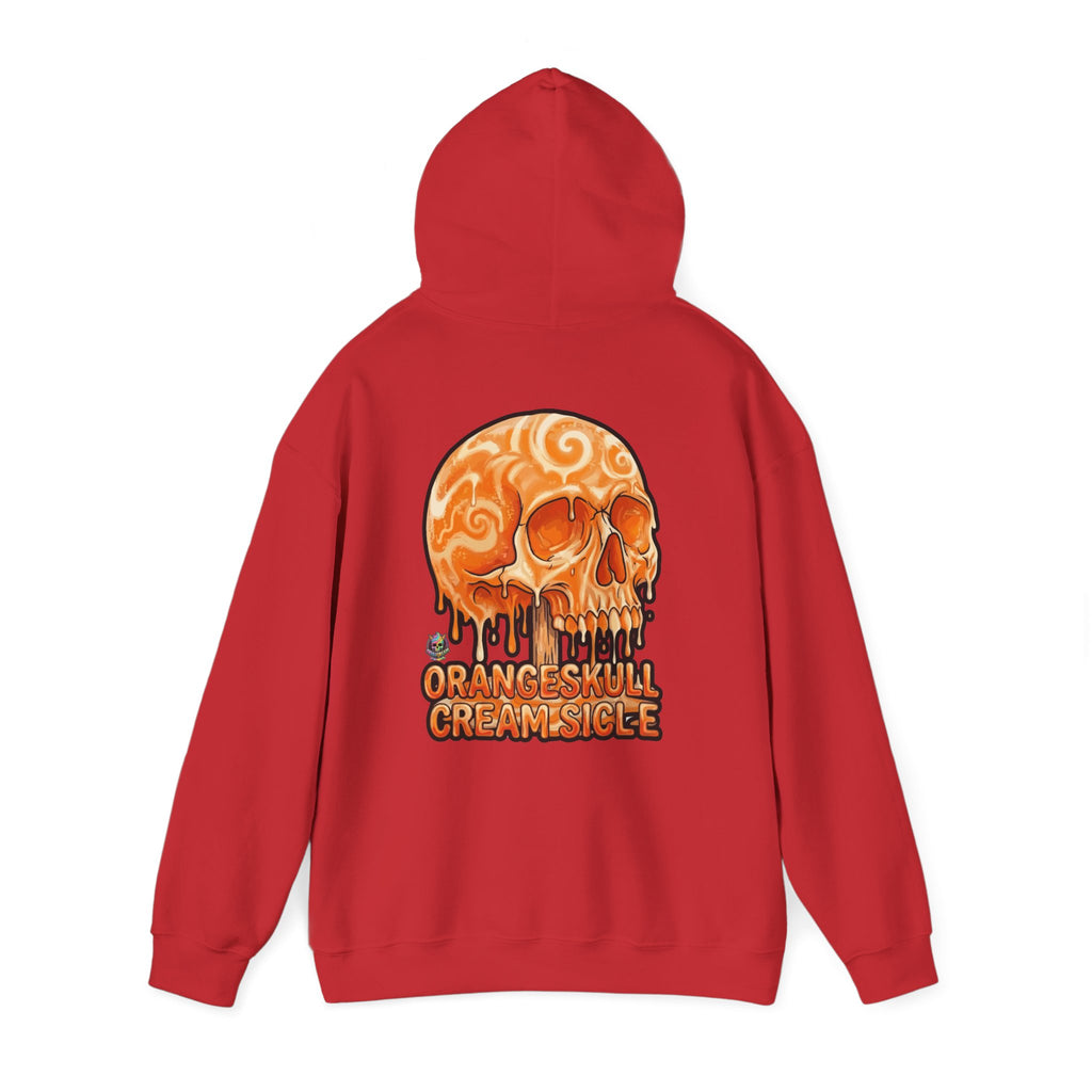 Skullcream-Orangeskull Cream Sickle Hoodie | Dripping Skull Graphic