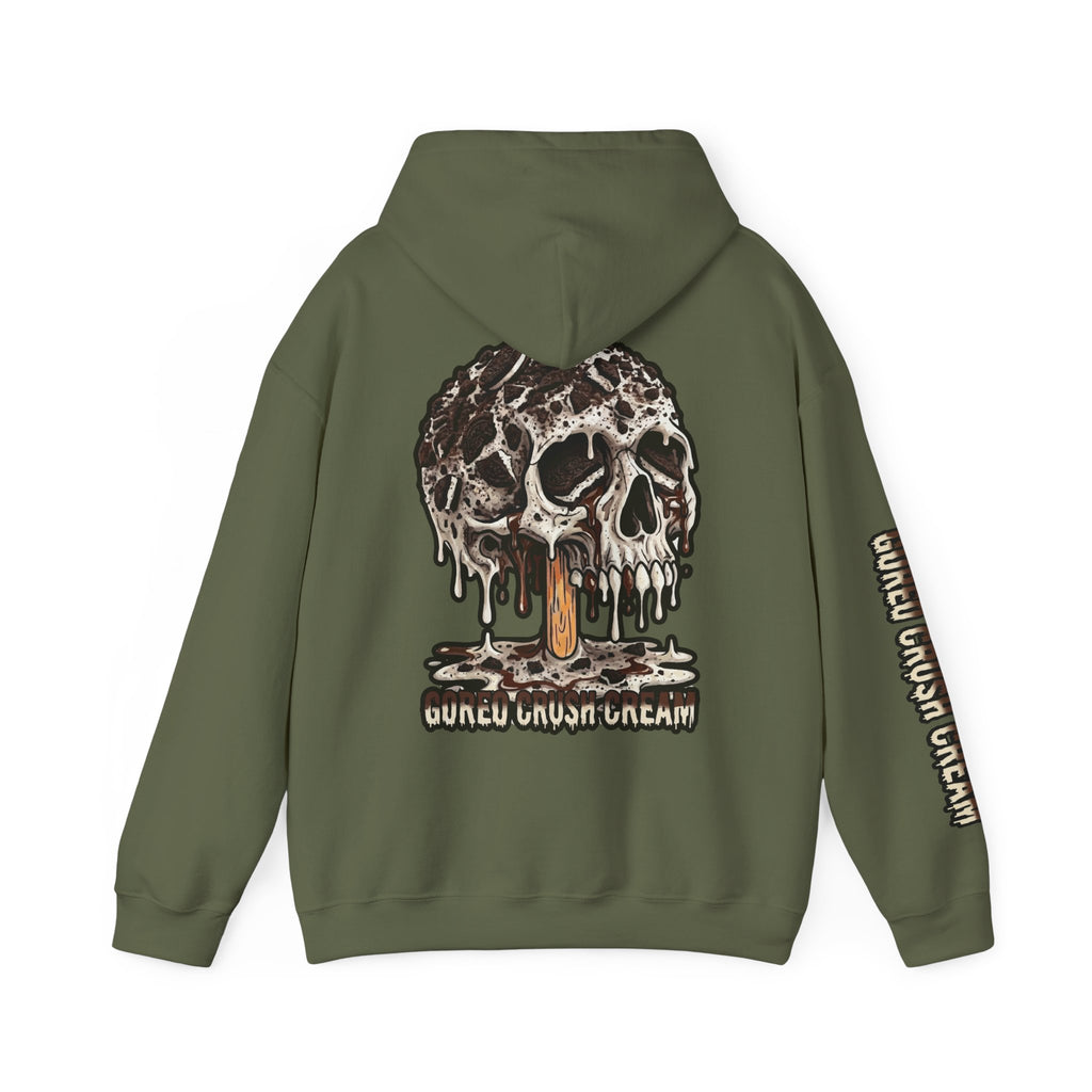 Skullcream-Goreo Crush Cream Hoodie | Dripping Skull Graphic