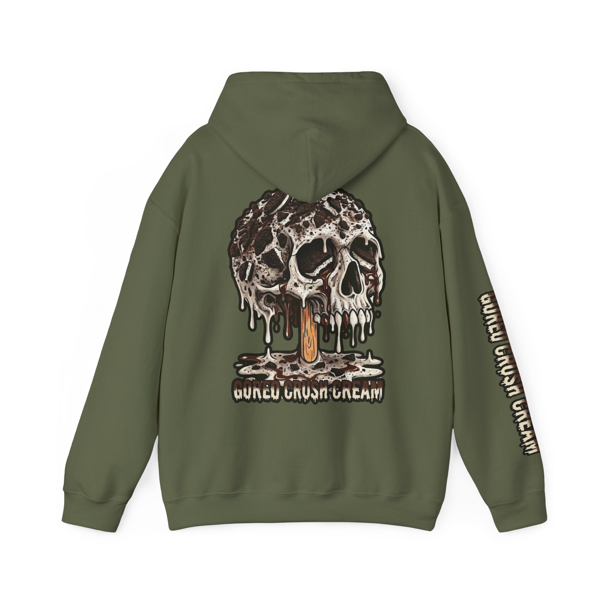 Skullcream-Goreo Crush Cream Hoodie | Dripping Skull Graphic