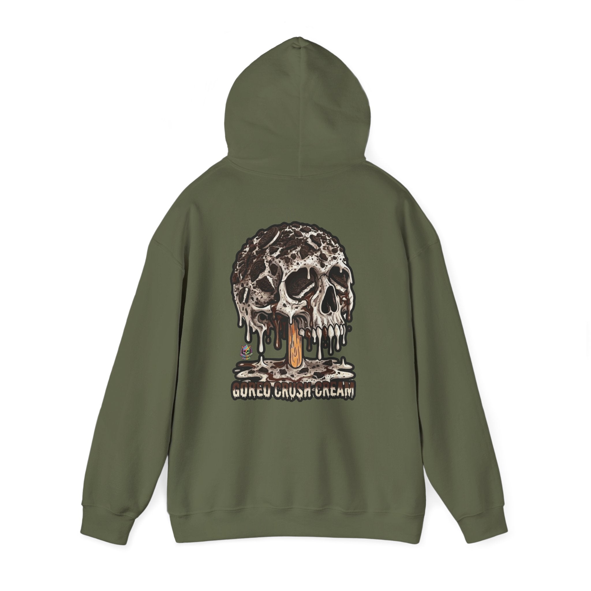 Skullcream-Goreo Crush Cream Hoodie | Dripping Skull Graphic