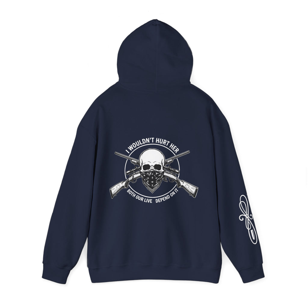 Protective Dad-Rifles Hoodie | Here’s Your Warning | White Font