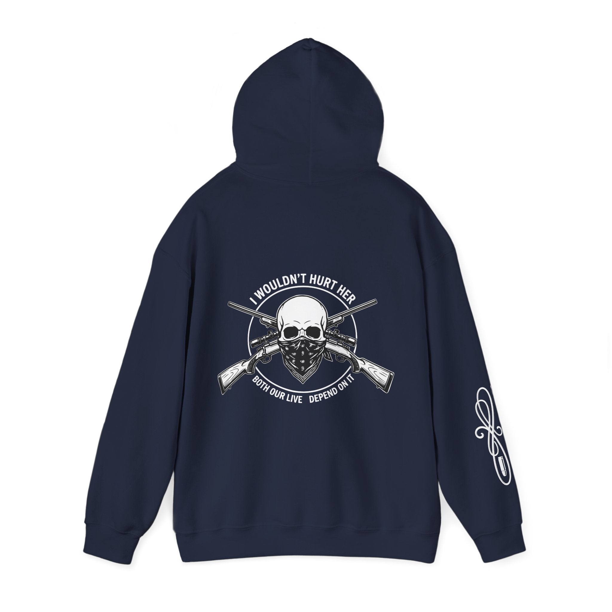 Protective Dad-Rifles Hoodie | Here’s Your Warning | White Font