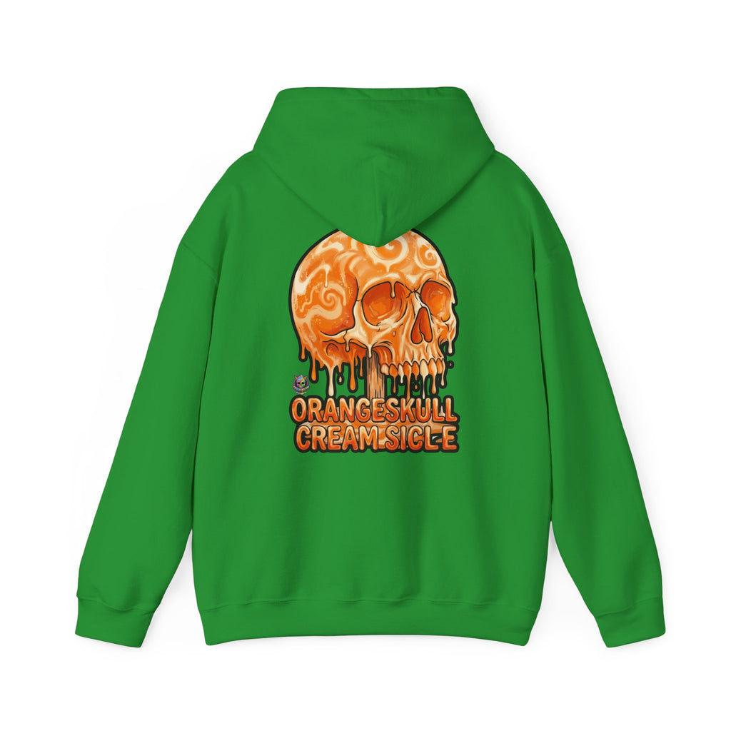 Skullcream-Orangeskull Cream Sickle Hoodie | Dripping Skull Graphic