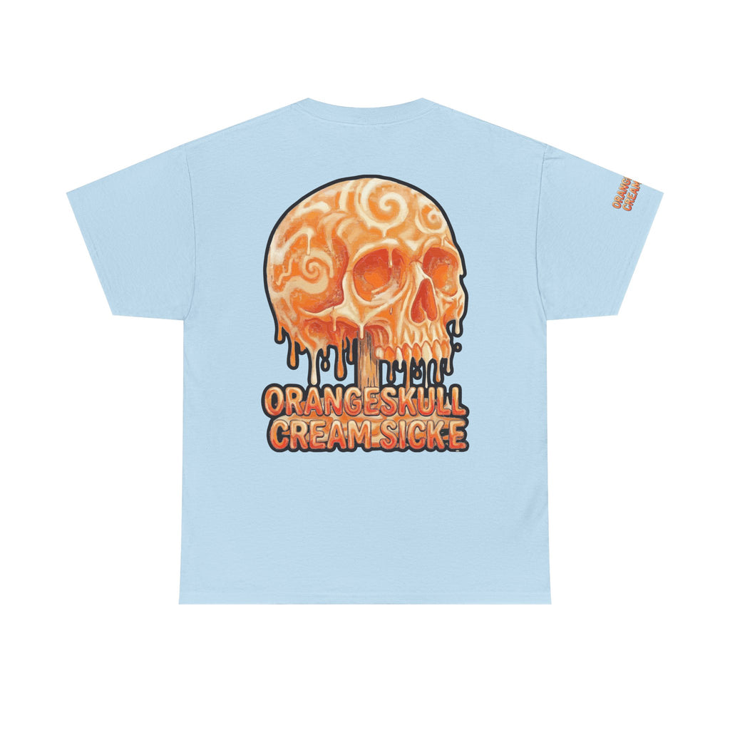 Skullcream-Orangeskull Cream Sickle T-Shirt | Colorful Drip Graphic Tee
