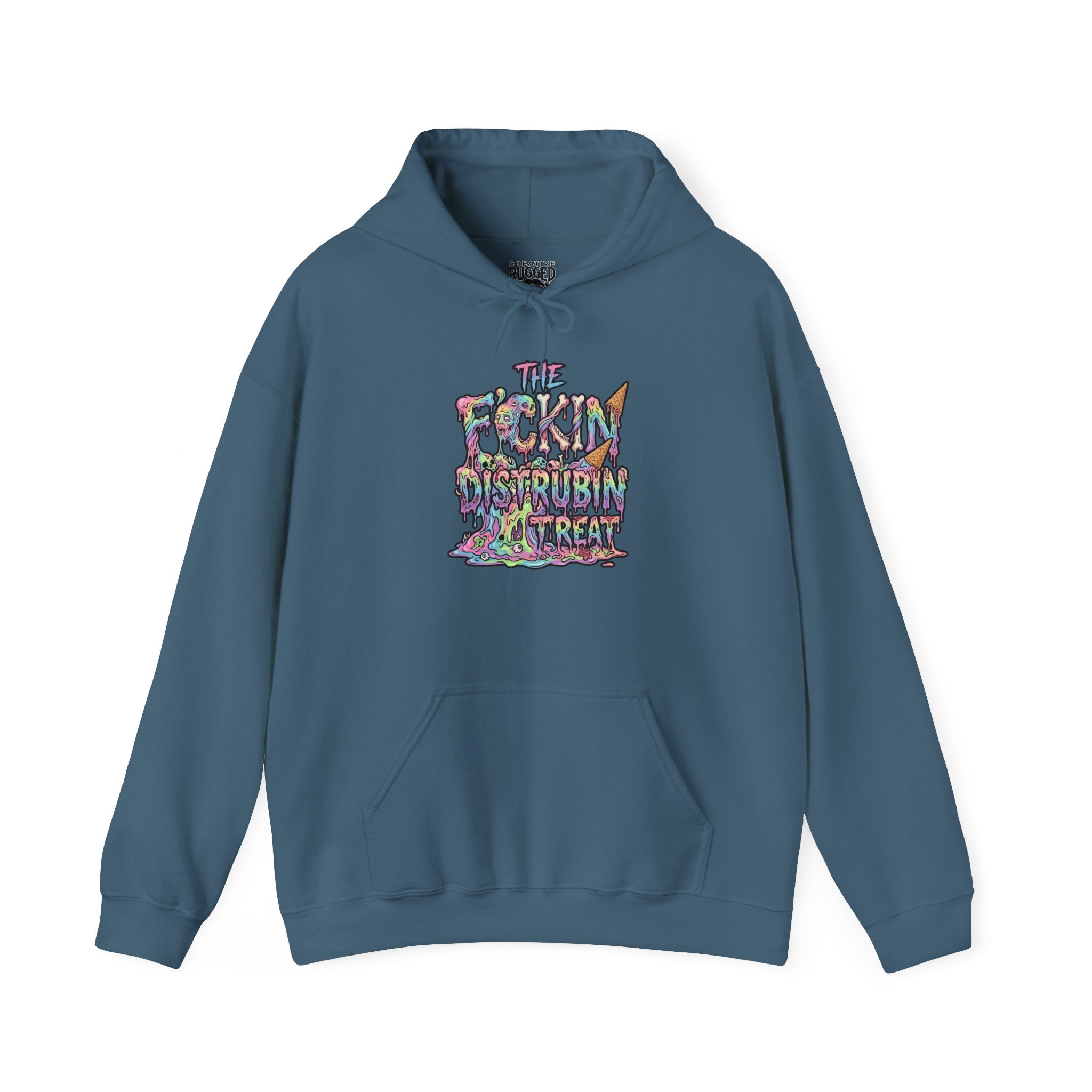 Skullcream-Orangeskull Cream Sickle Hoodie | Dripping Skull Graphic
