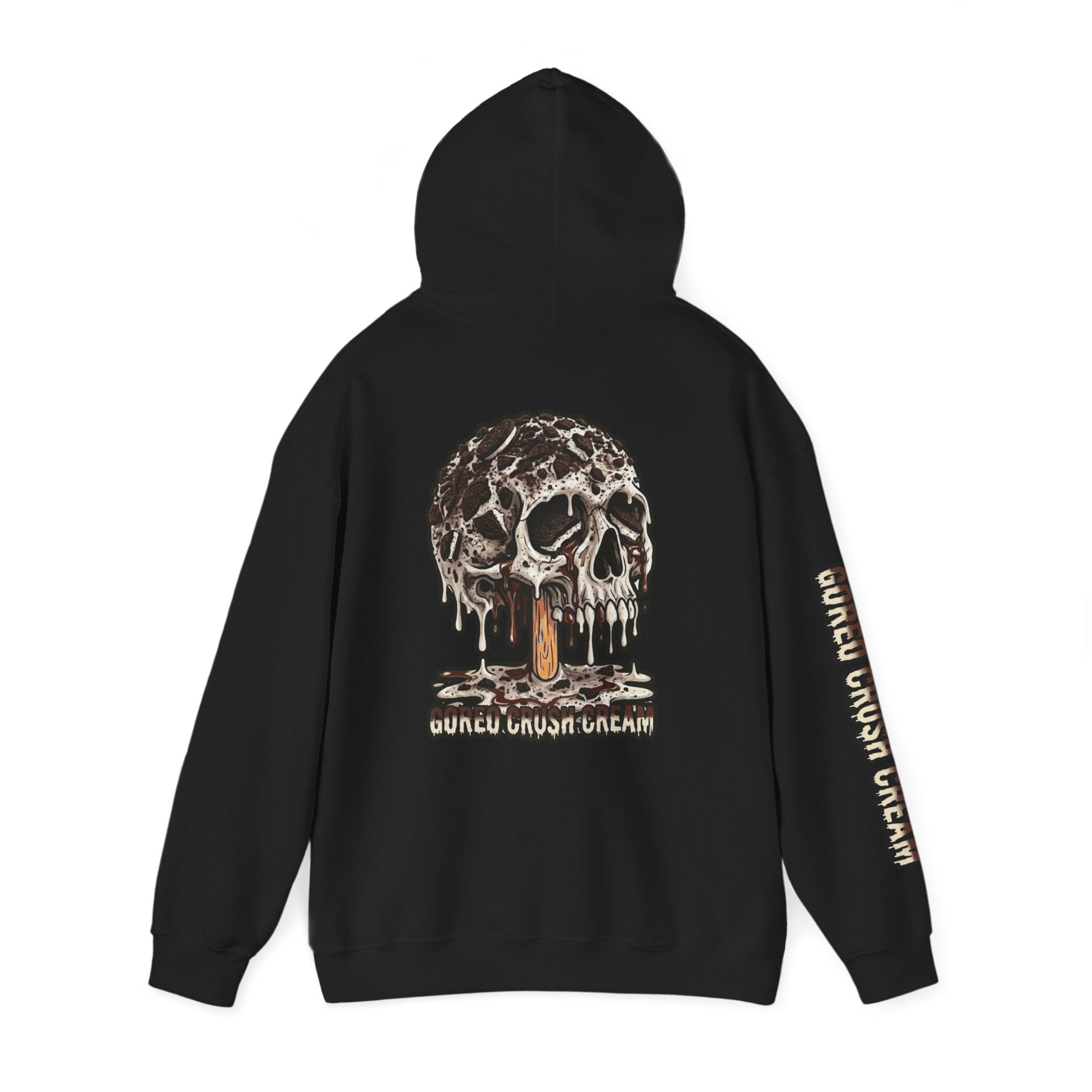 Skullcream-Goreo Crush Cream Hoodie | Dripping Skull Graphic