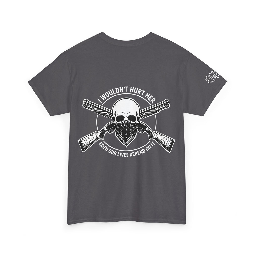 Protective Dad-Shotguns T-Shirt | Here’s Your Warning | White Font