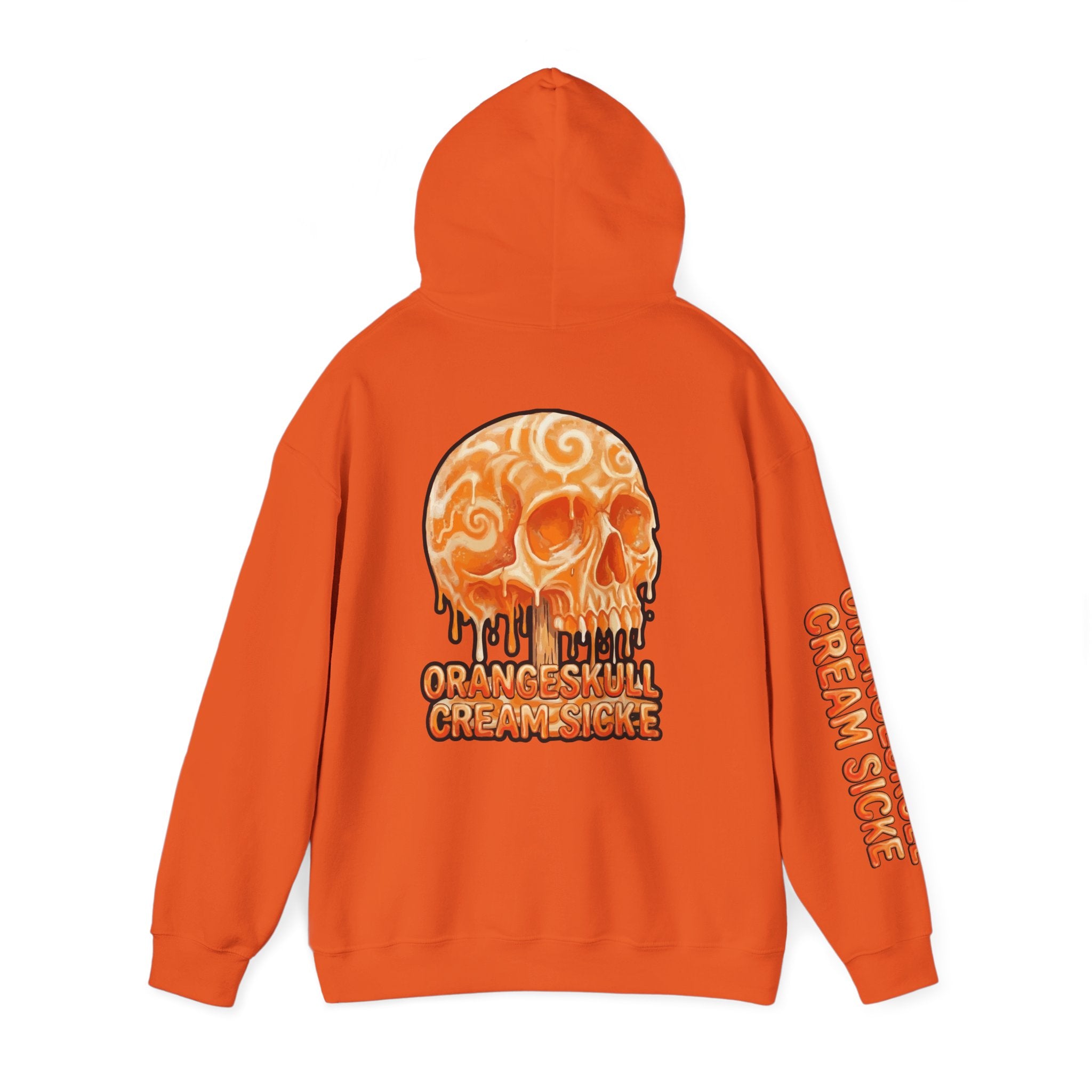 Skullcream-Orangeskull Cream Sickle Hoodie | Dripping Skull Graphic
