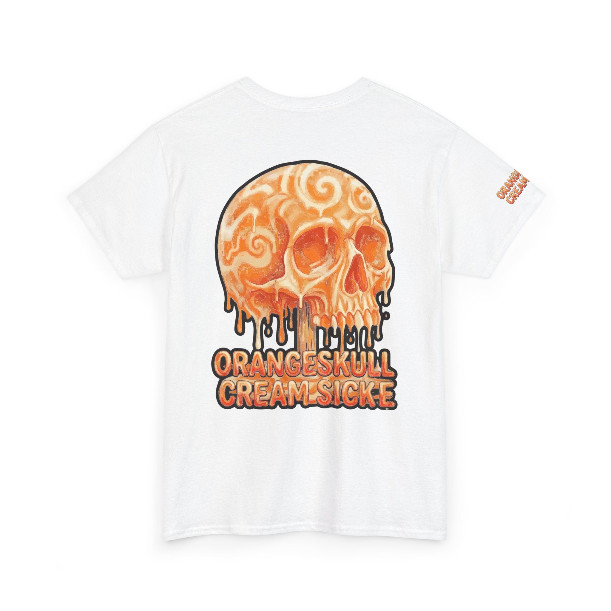 Skullcream-Orangeskull Cream Sickle T-Shirt | Colorful Drip Graphic Tee