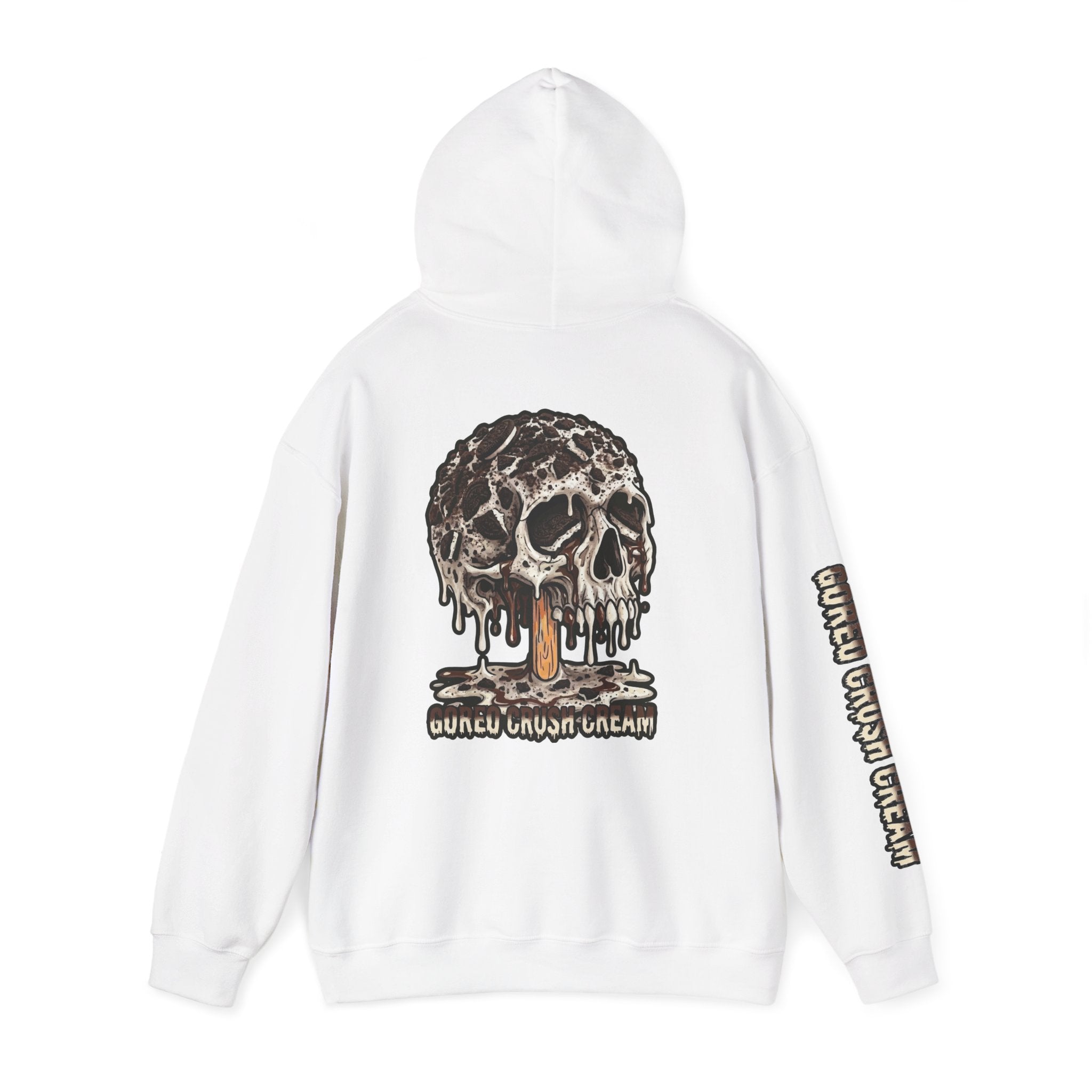Skullcream-Goreo Crush Cream Hoodie | Dripping Skull Graphic