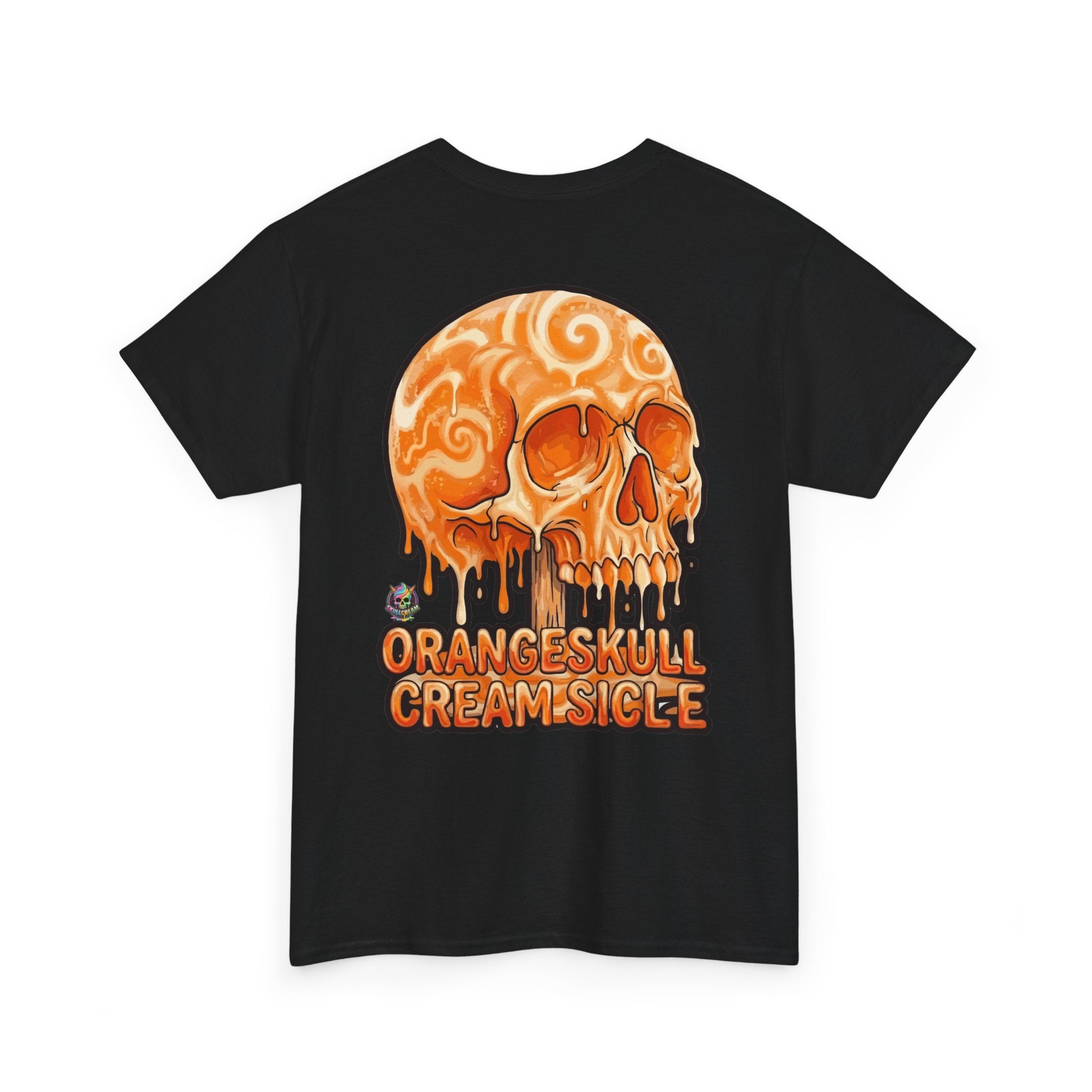 Skullcream-Orangeskull Cream Sickle T-Shirt | Colorful Drip Graphic Tee