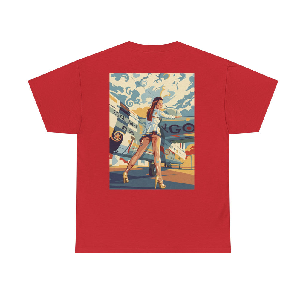 Good Girl-Pin Up Stewardess T-Shirt | Parental Advisory  for the Bearded