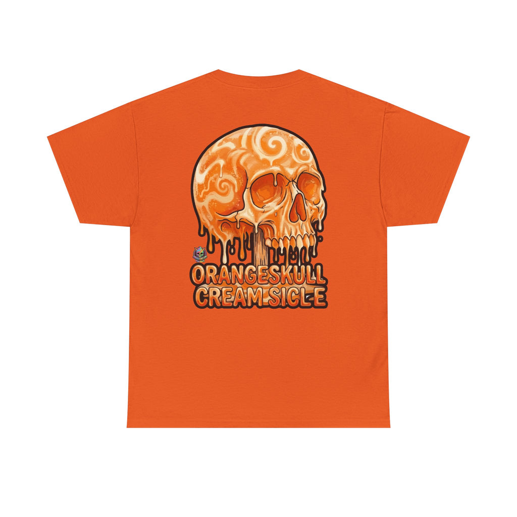 Skullcream-Orangeskull Cream Sickle T-Shirt | Colorful Drip Graphic Tee