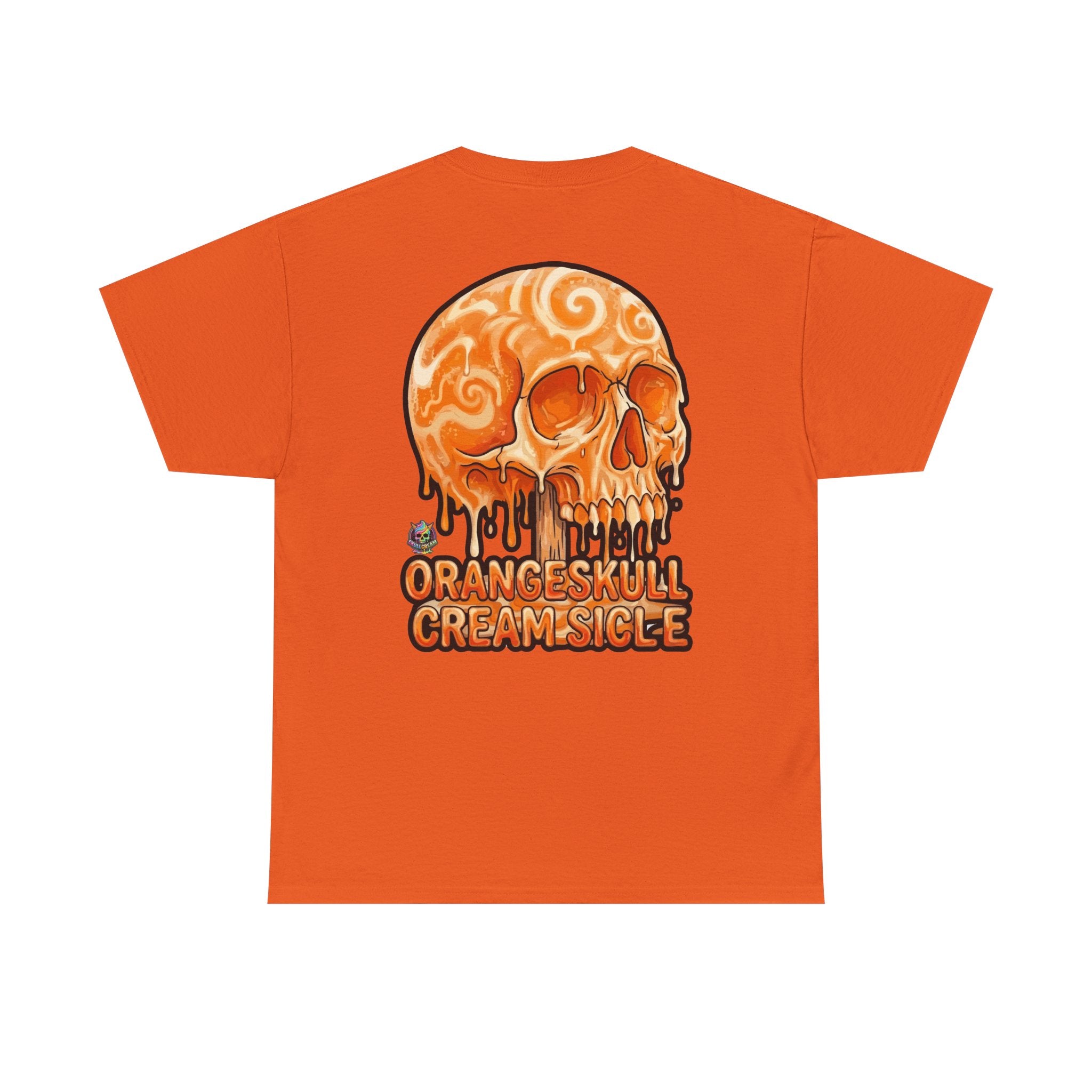Skullcream-Orangeskull Cream Sickle T-Shirt | Colorful Drip Graphic Tee