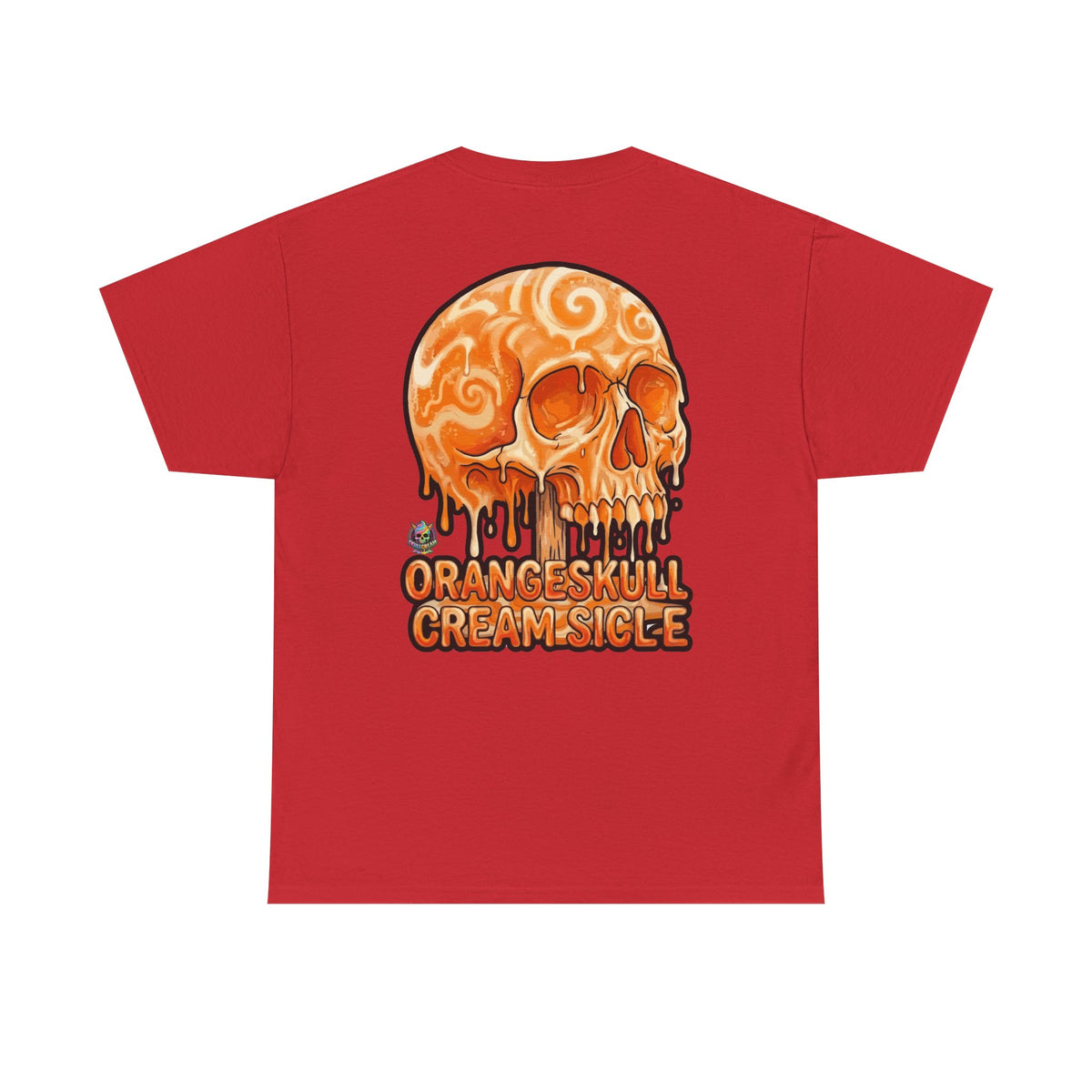 Skullcream-Orangeskull Cream Sickle T-Shirt | Colorful Drip Graphic Tee