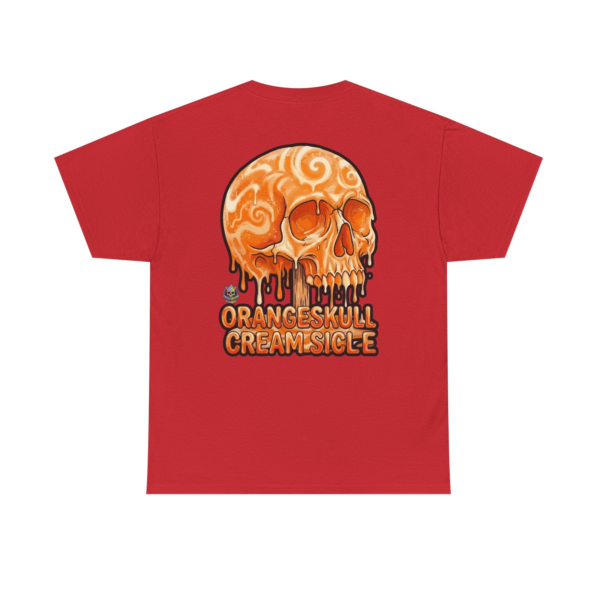 Skullcream-Orangeskull Cream Sickle T-Shirt | Colorful Drip Graphic Tee