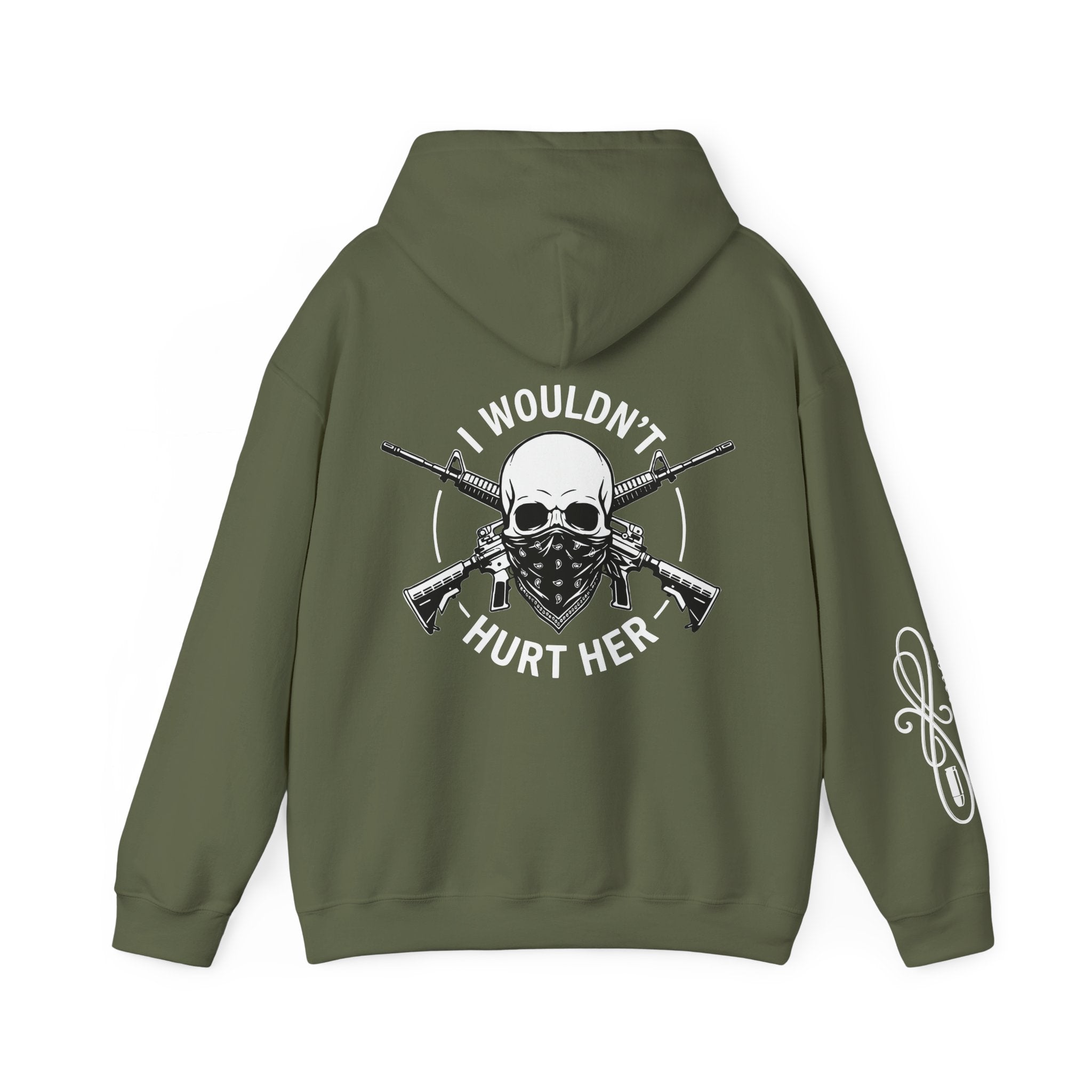 Protective Dad-Assault Rifles Hoodie | Here’s Your Warning | White Font
