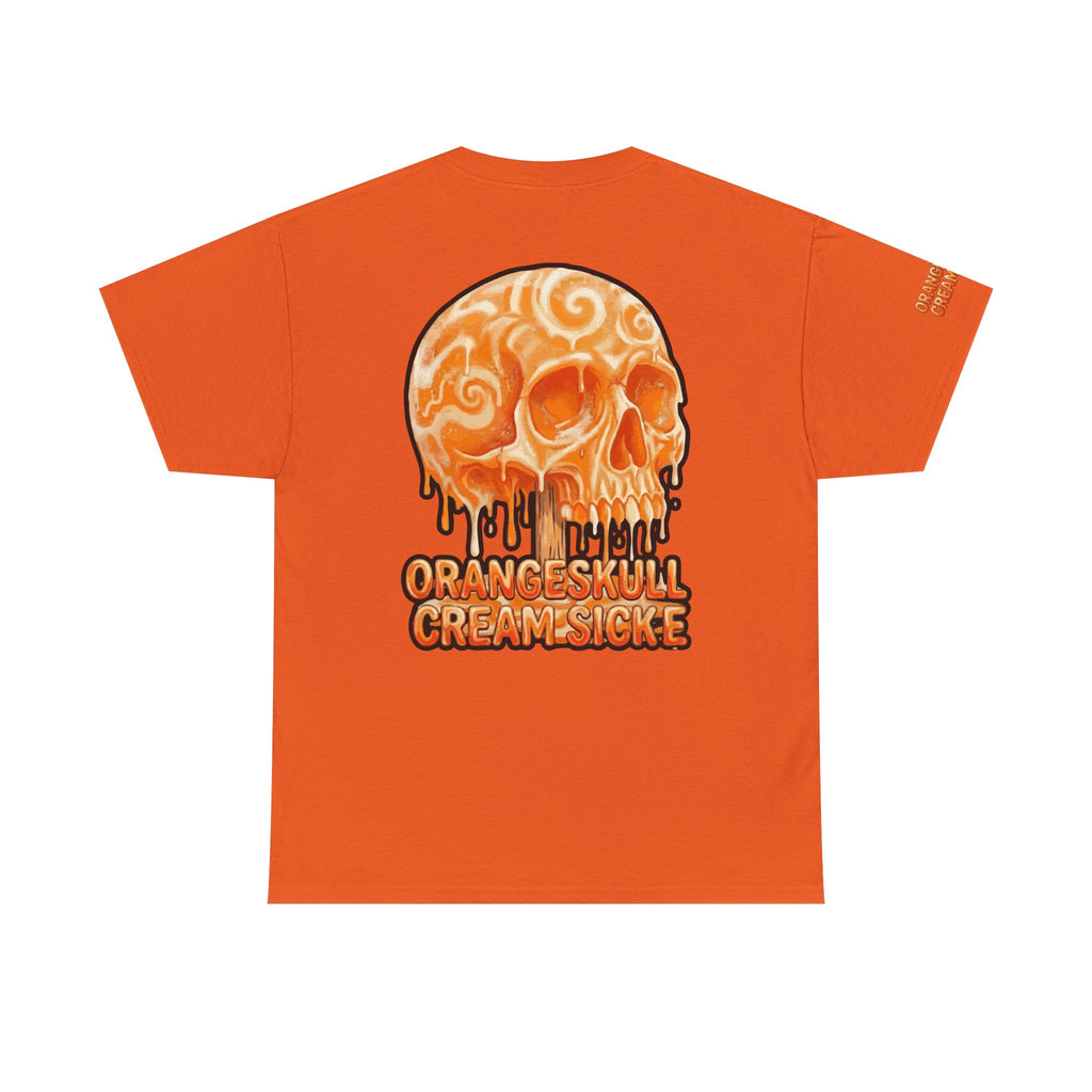 Skullcream-Orangeskull Cream Sickle T-Shirt | Colorful Drip Graphic Tee