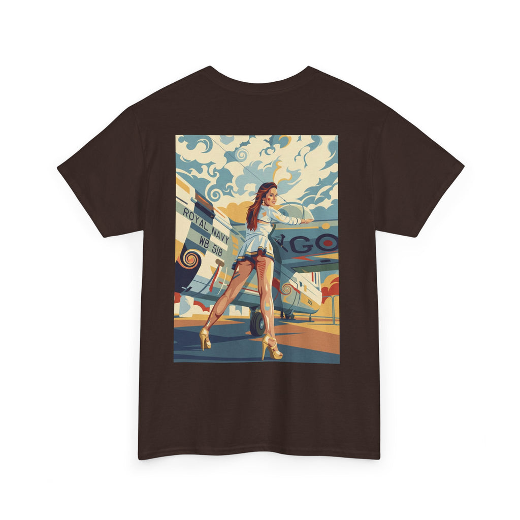 Good Girl-Pin Up Stewardess T-Shirt | Parental Advisory  for the Bearded