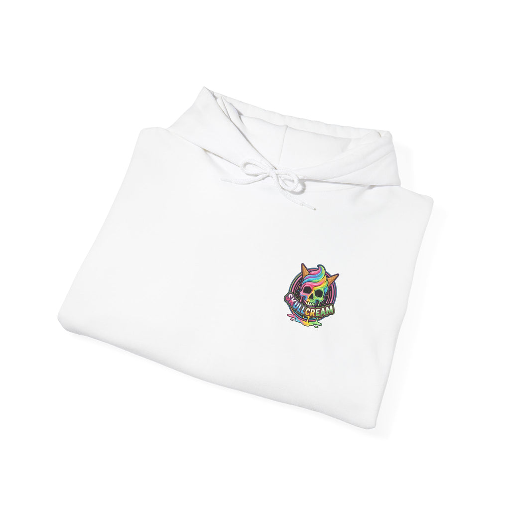 Skullcream-Orangeskull Cream Sickle Hoodie | Dripping Skull Graphic