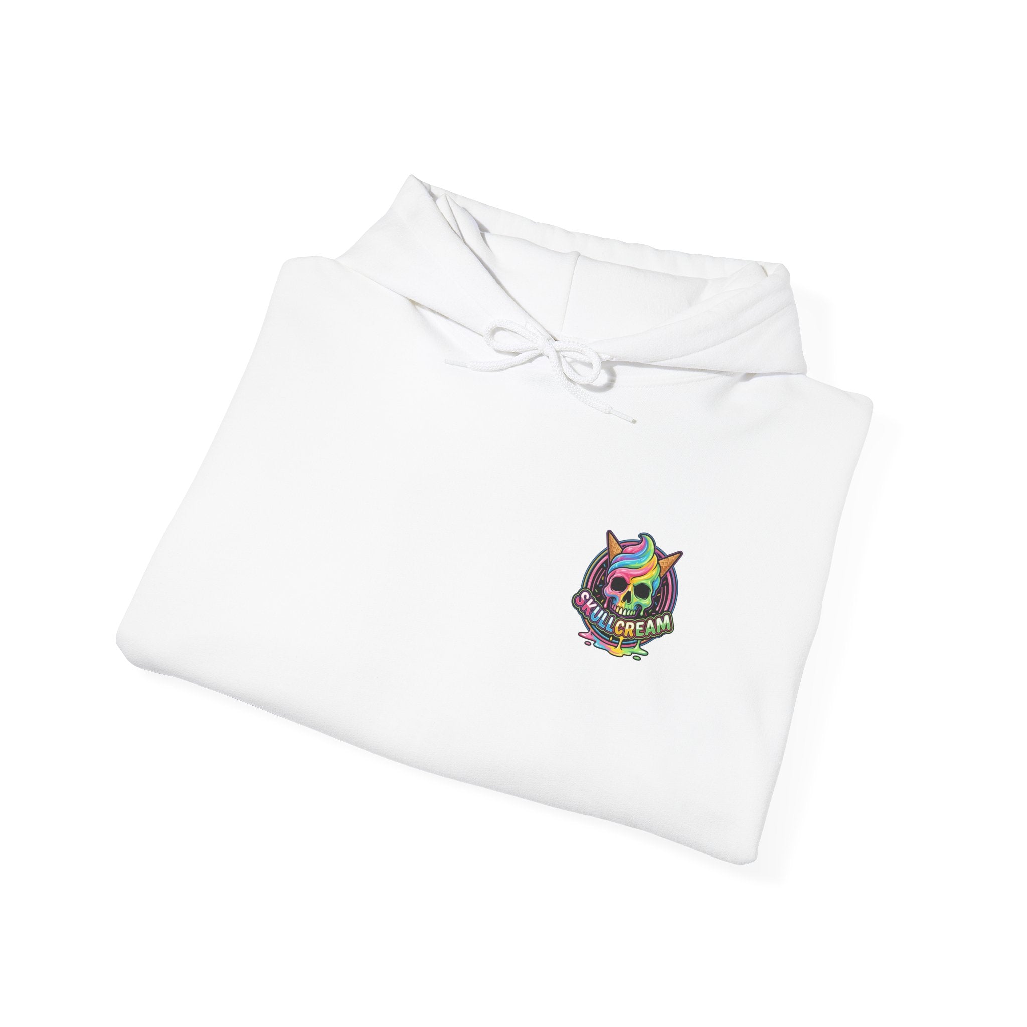 Skullcream-Orangeskull Cream Sickle Hoodie | Dripping Skull Graphic