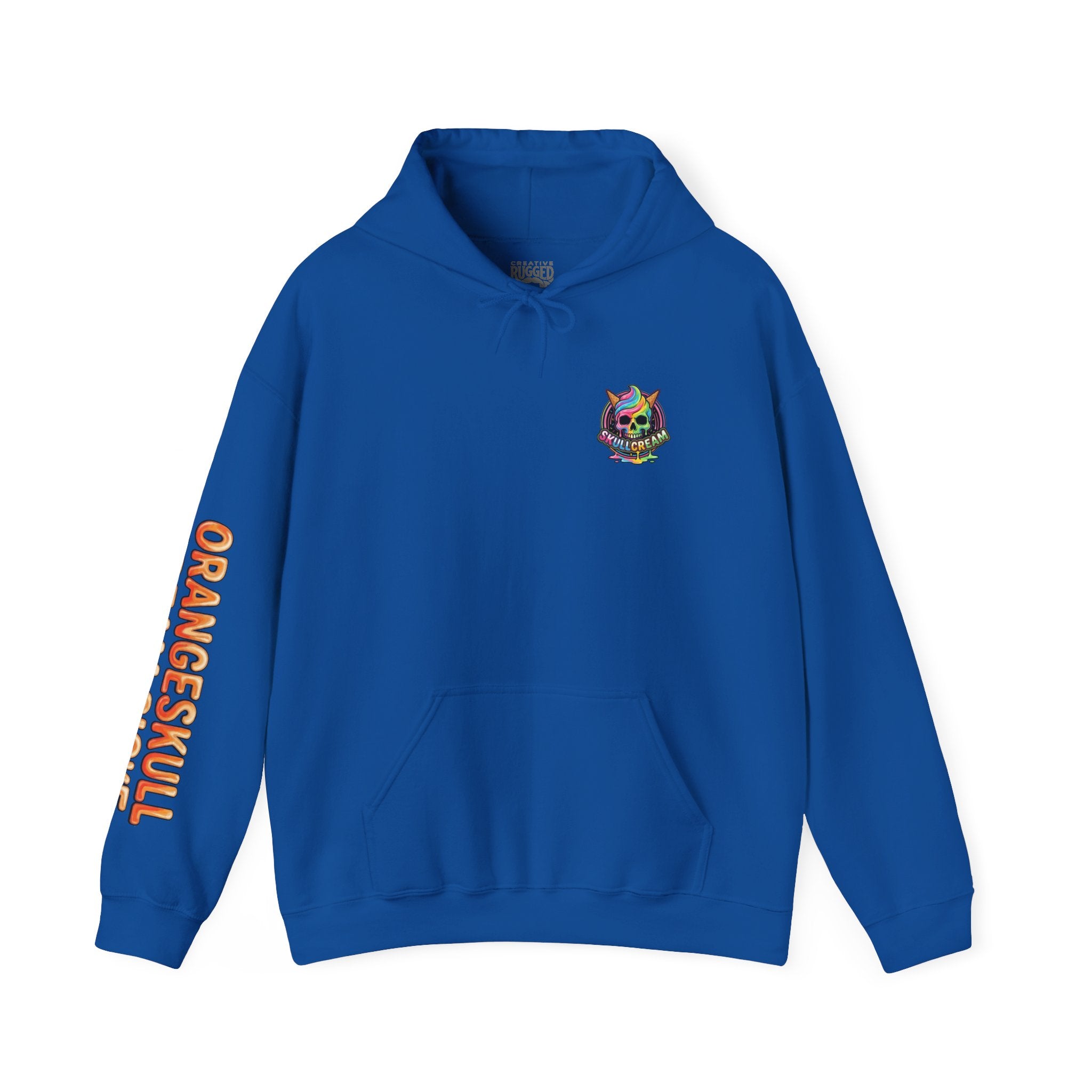 Skullcream-Orangeskull Cream Sickle Hoodie | Dripping Skull Graphic