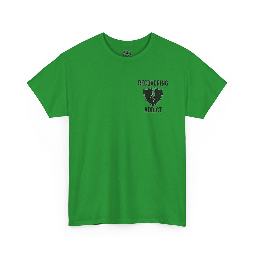 Addicted | Yes Sir T Shirt | Recovering Addict Red Graphic T Shirt