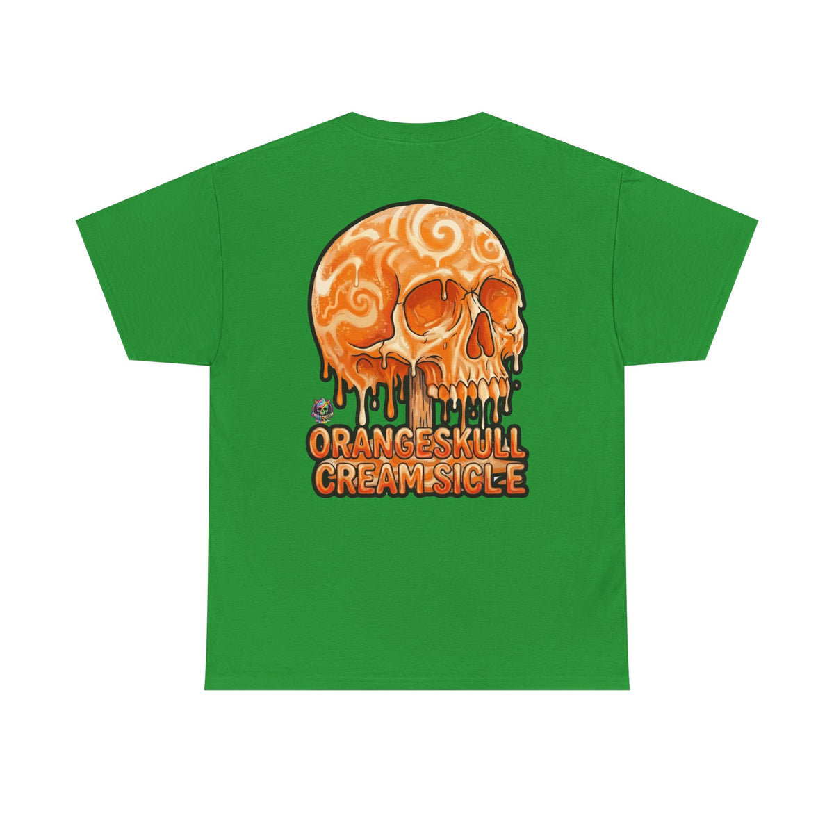 Skullcream-Orangeskull Cream Sickle T-Shirt | Colorful Drip Graphic Tee