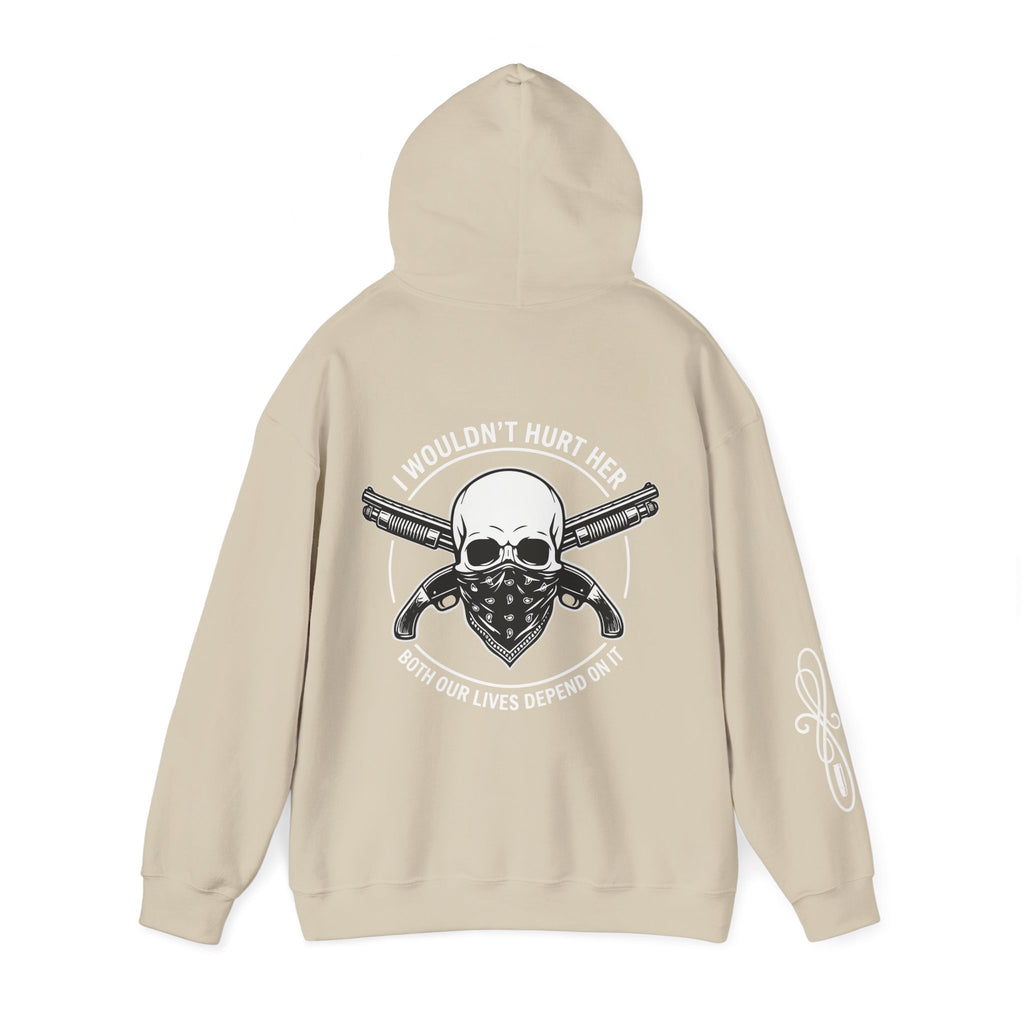 Protective Dad-Sawed Off Shotguns Hoodie | Here’s Your Warning | White Font