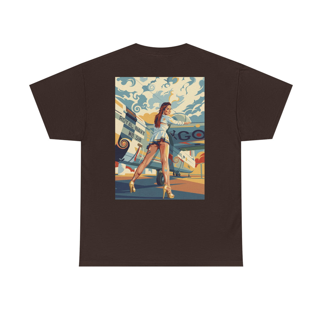 Good Girl-Pin Up Stewardess T-Shirt | Parental Advisory  for the Bearded