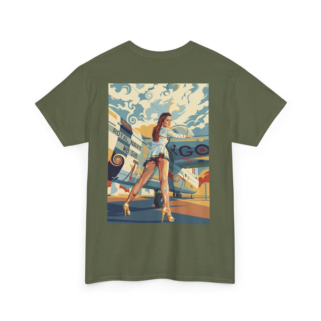 Good Girl-Pin Up Stewardess T-Shirt | Parental Advisory  for the Bearded